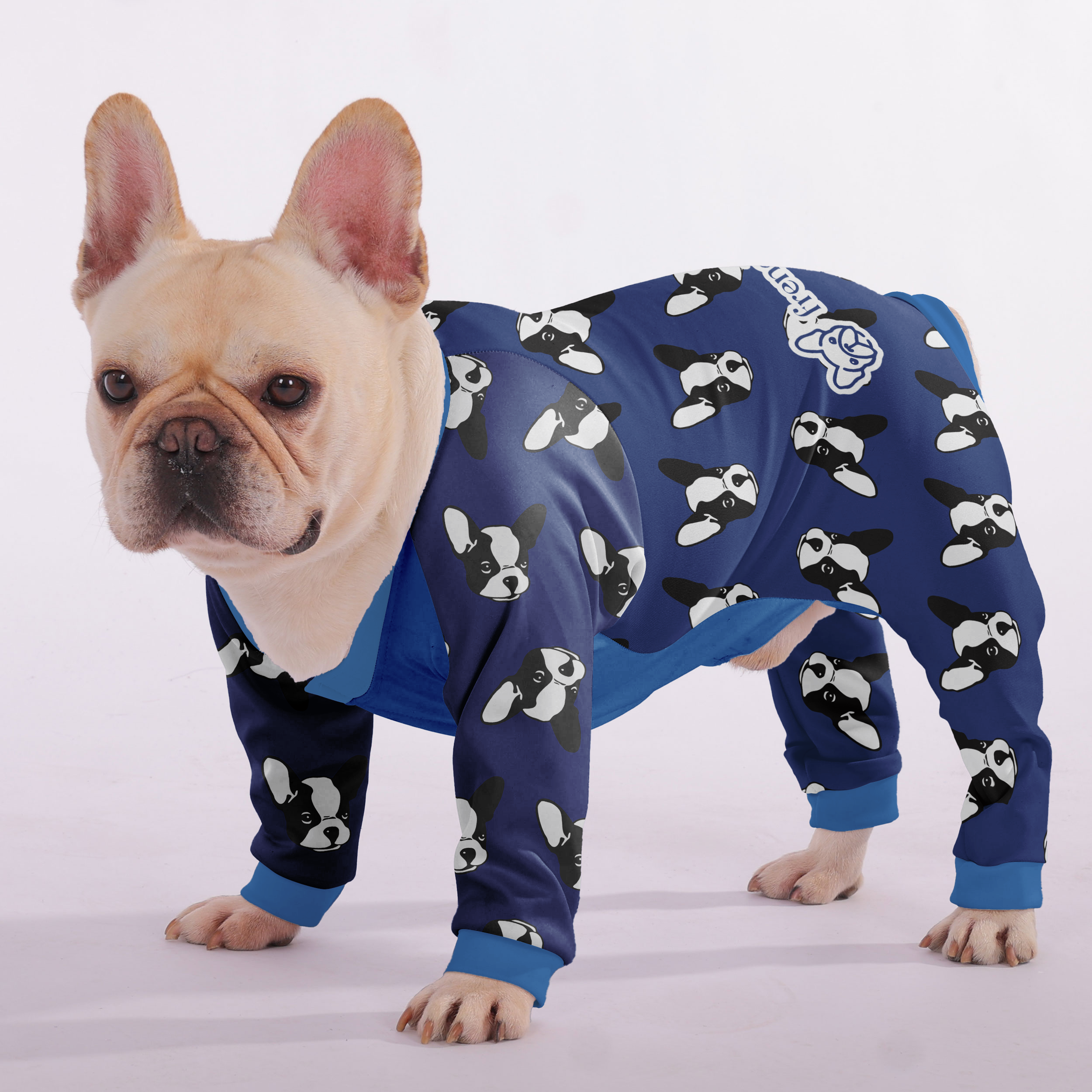 French Bulldog Stylish Pet Sleepwear for Flat-Face Breeds-fadou