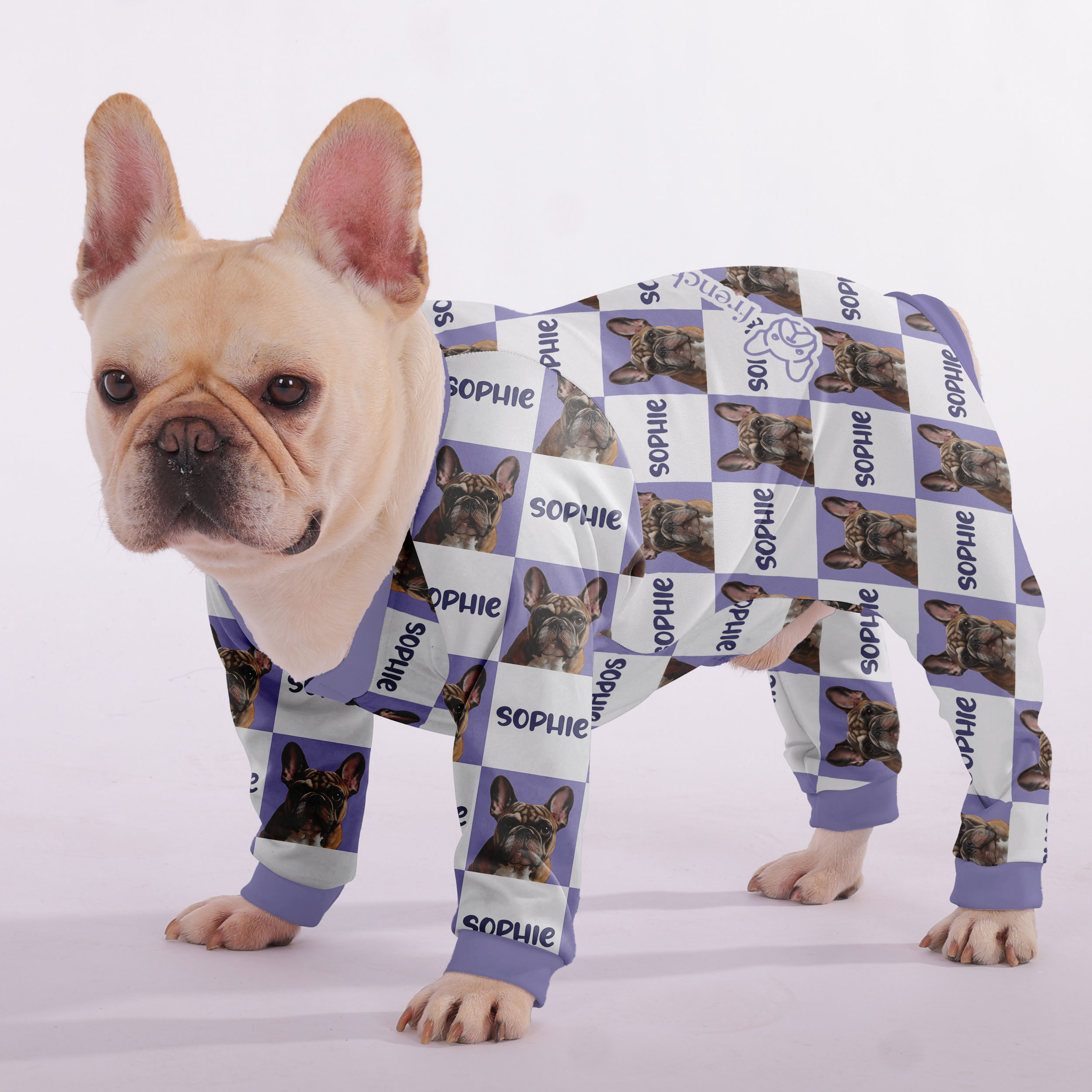 Frenchie Personalized Pet Sleepwear for Short-Nosed Dogs-fadou