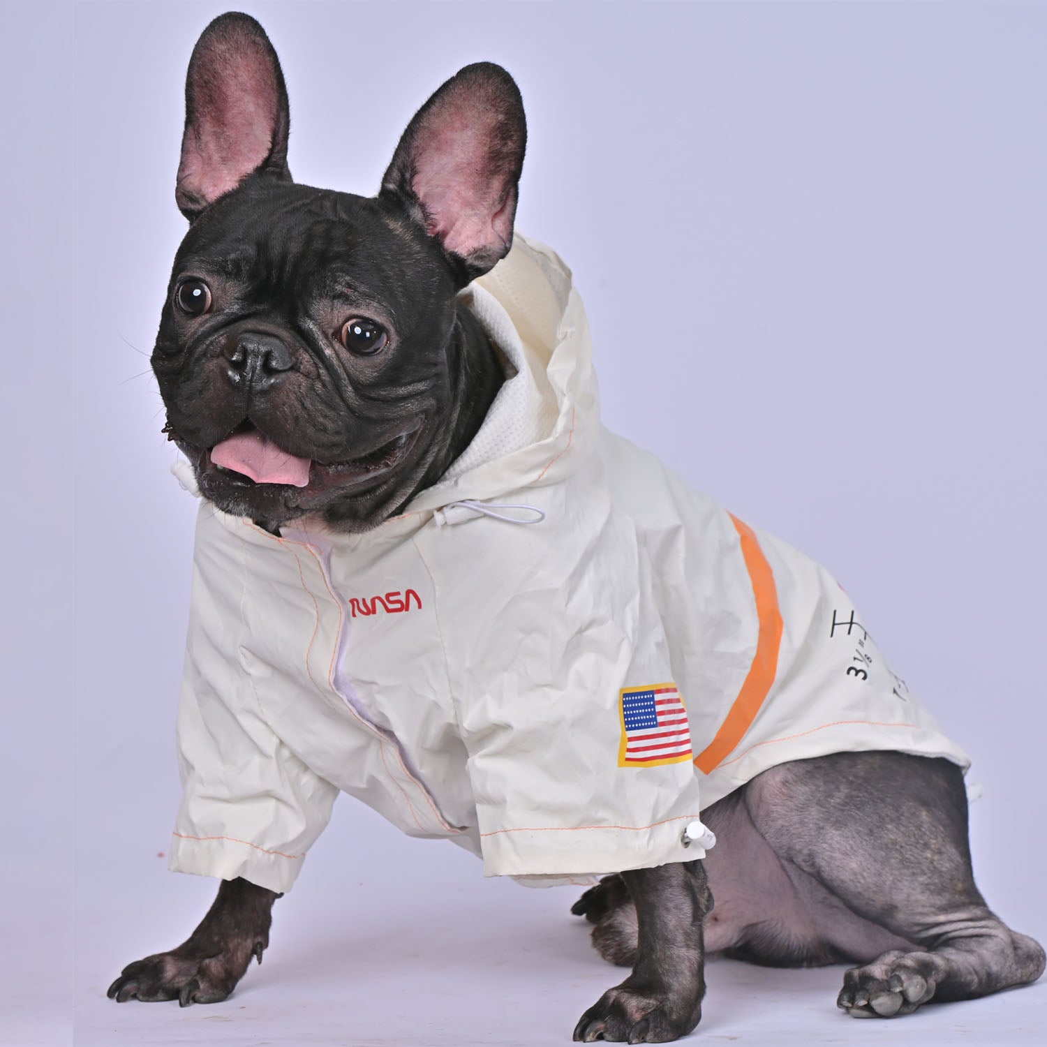 Astronaut French Bulldog Rain Jacket for Short-Nosed Dogs-fadou