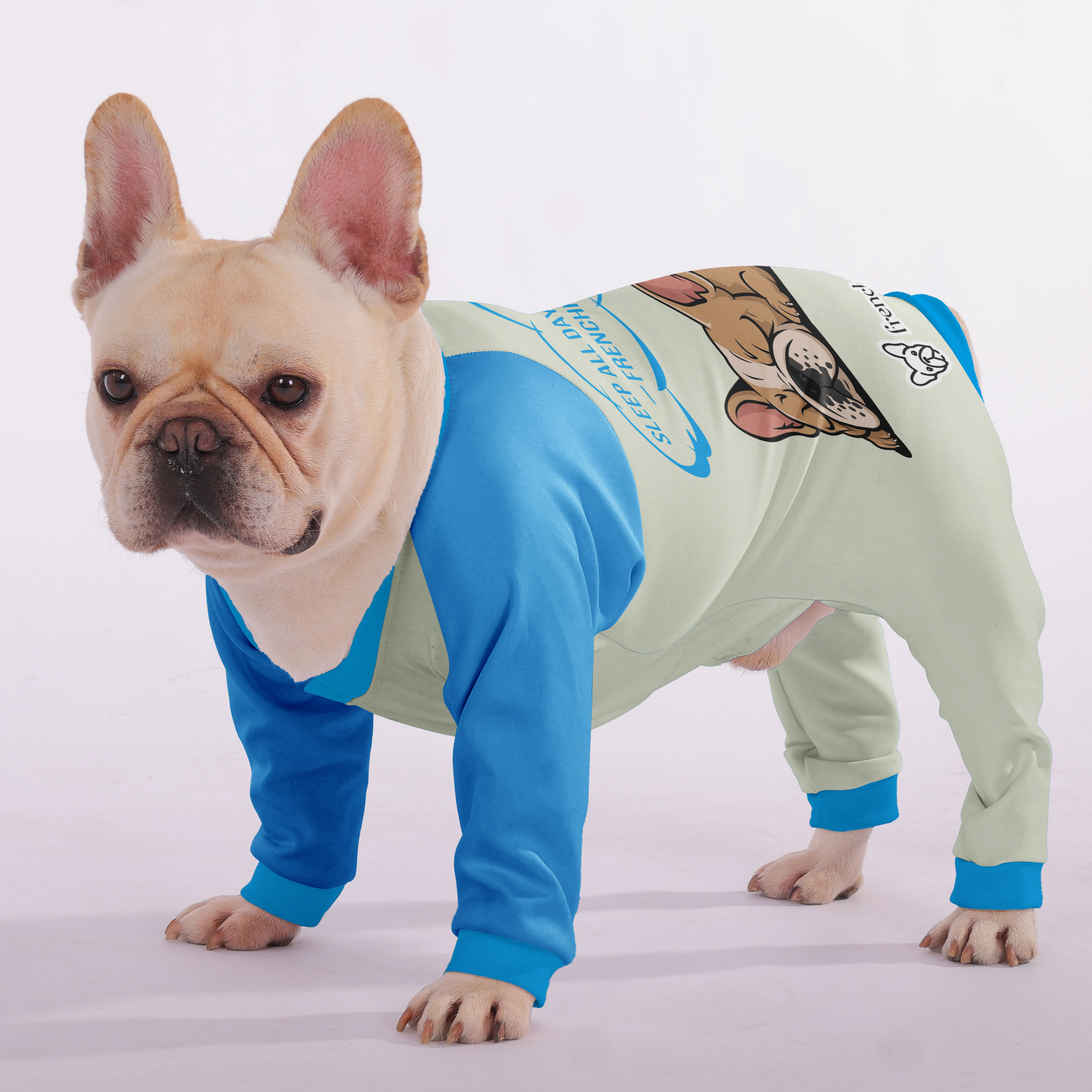 Frenchie Ultra-Soft Pet Sleepwear for Brachycephalic Dogs-fadou