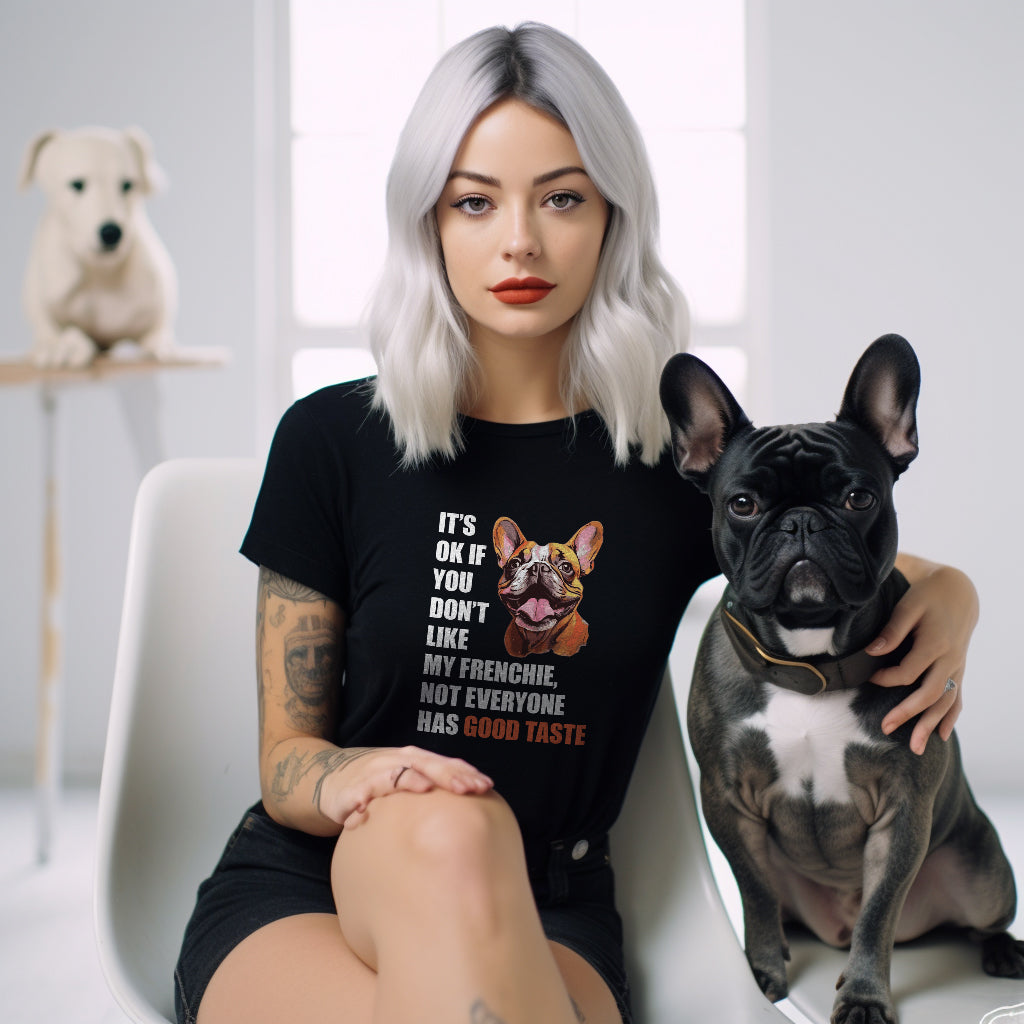 Artful French Bulldog Graphic Tee for Frenchie Enthusiasts-fadou