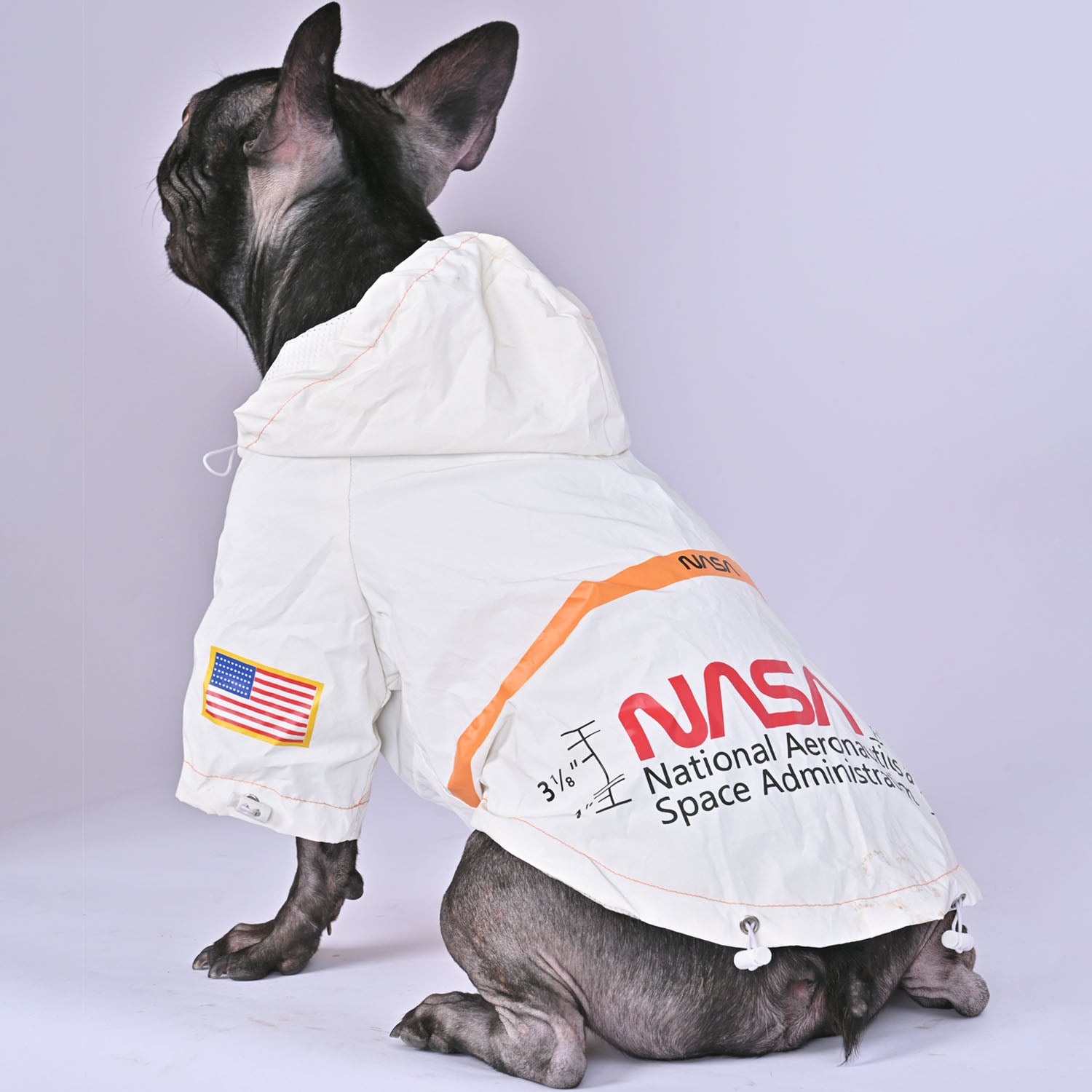 Astronaut French Bulldog Rain Jacket for Short-Nosed Dogs-fadou