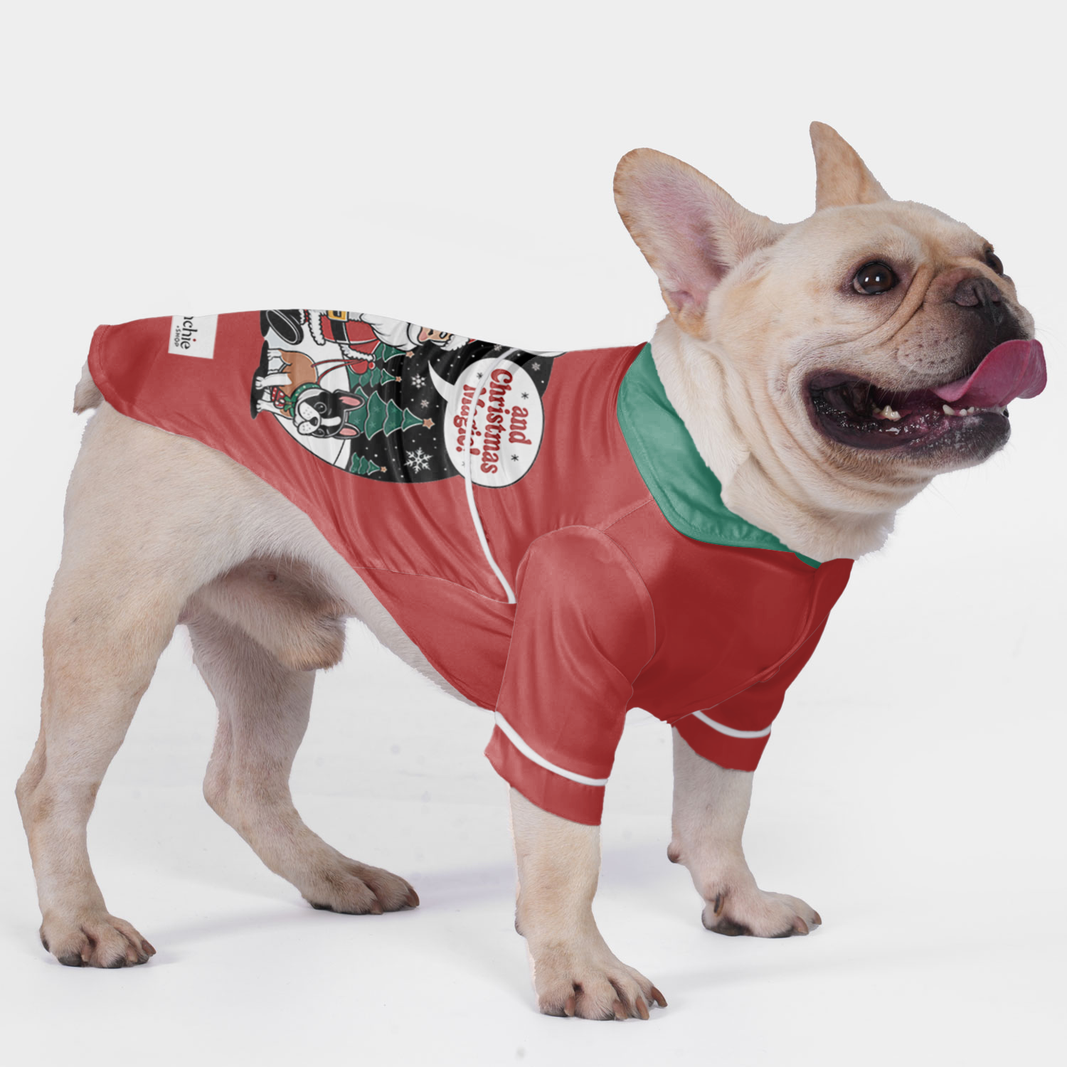 Frenchie Christmas Cozy Loungewear for Short-Nosed Dogs-fadou