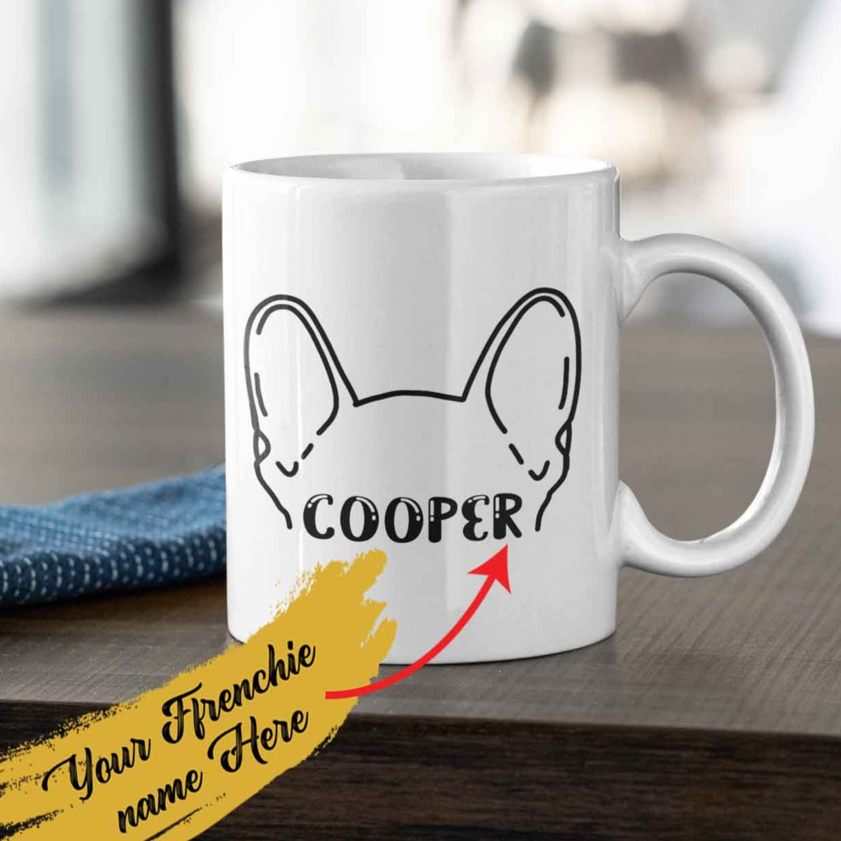 French Bulldog Custom Ceramic Cup for Frenchie Enthusiasts-fadou