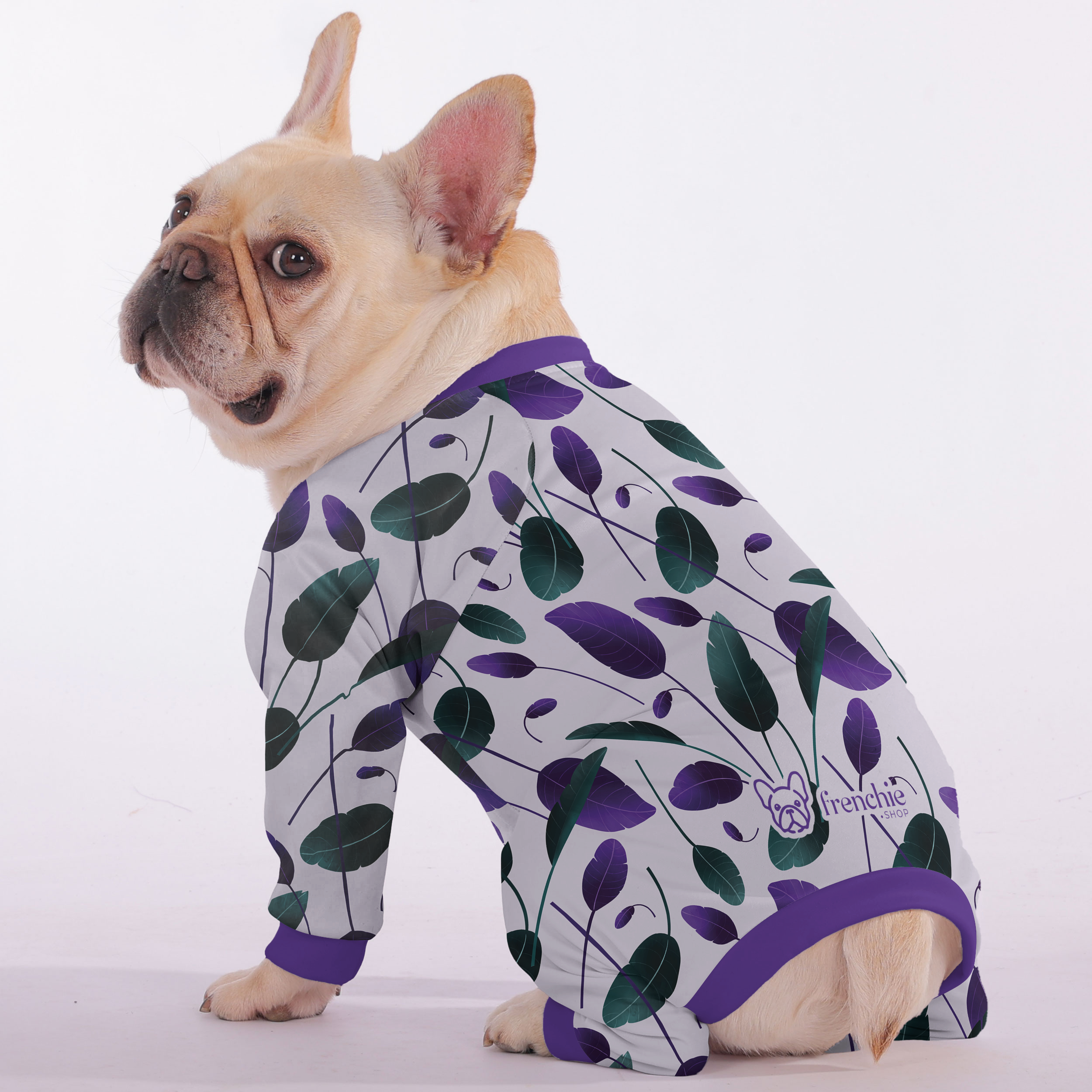Waffles French Bulldog Pet Sleepwear for Flat-Face Breeds-fadou
