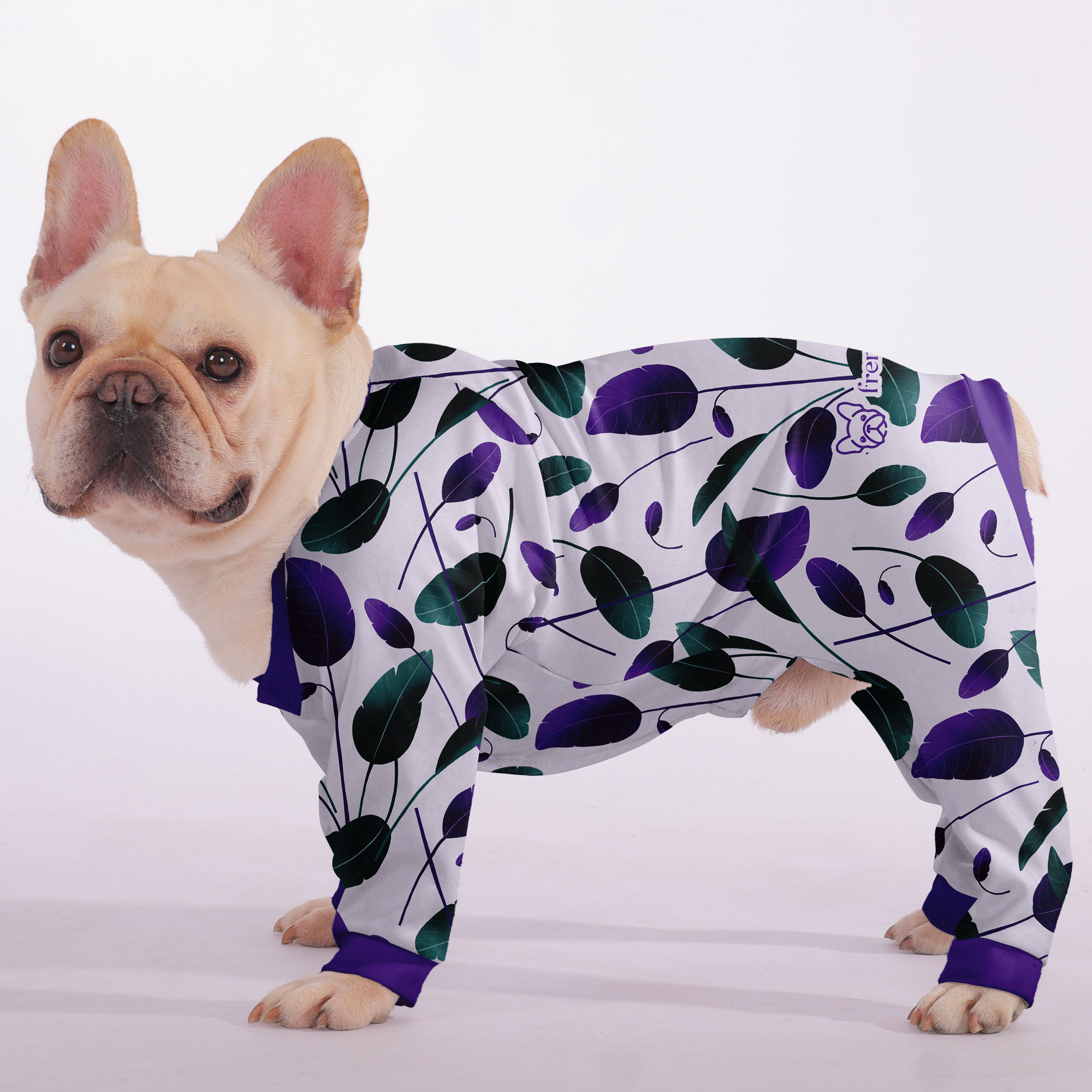 Waffles French Bulldog Pet Sleepwear for Flat-Face Breeds-fadou