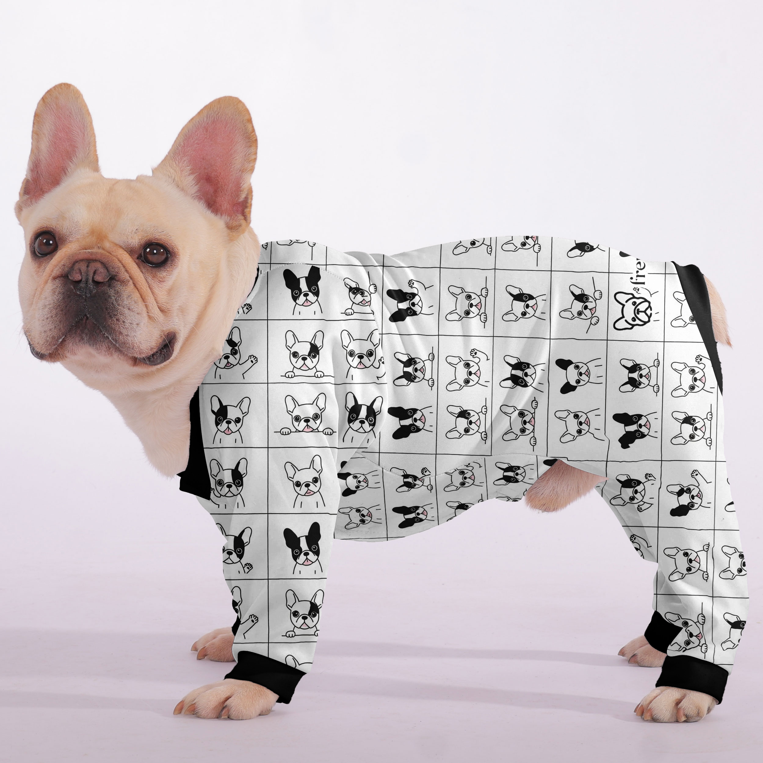 French Bulldog Cozy Pet Sleepwear for Brachycephalic Dogs-fadou