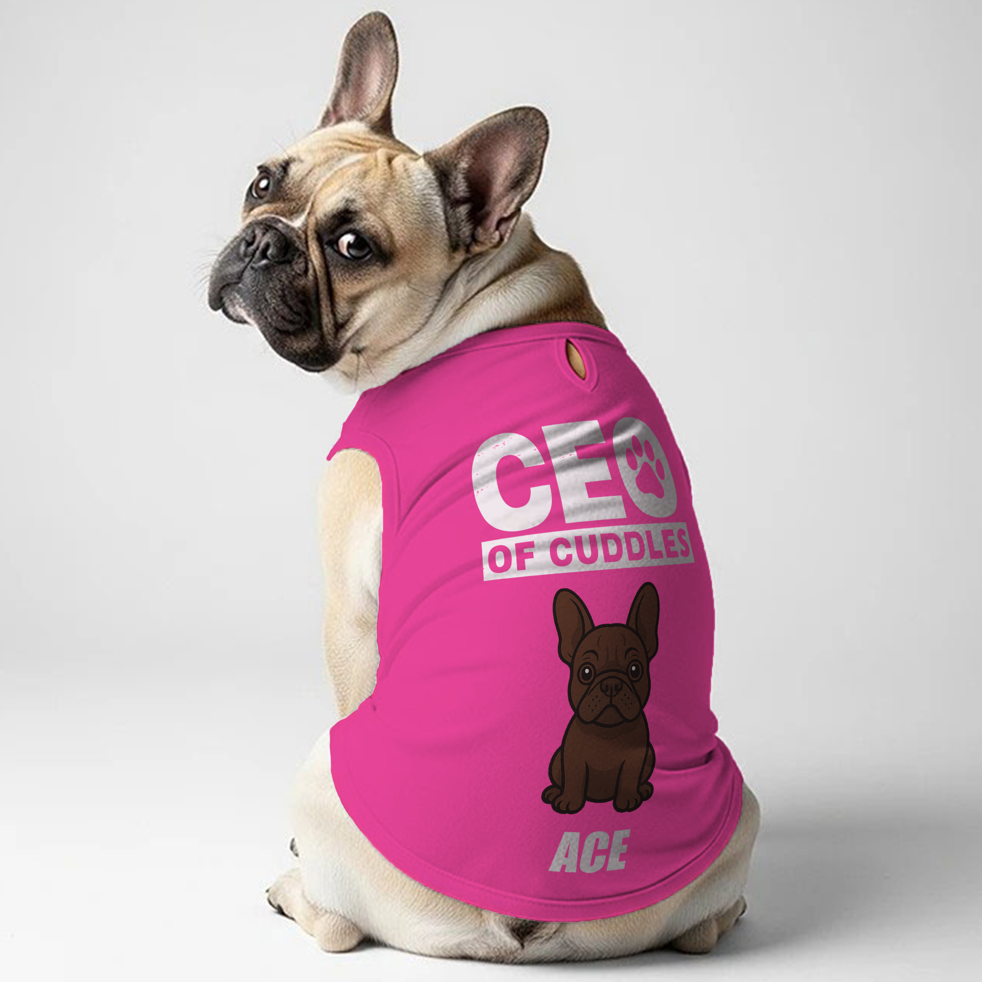 French Bulldog Personalized Cotton T-Shirt for Everyday Wear-fadou