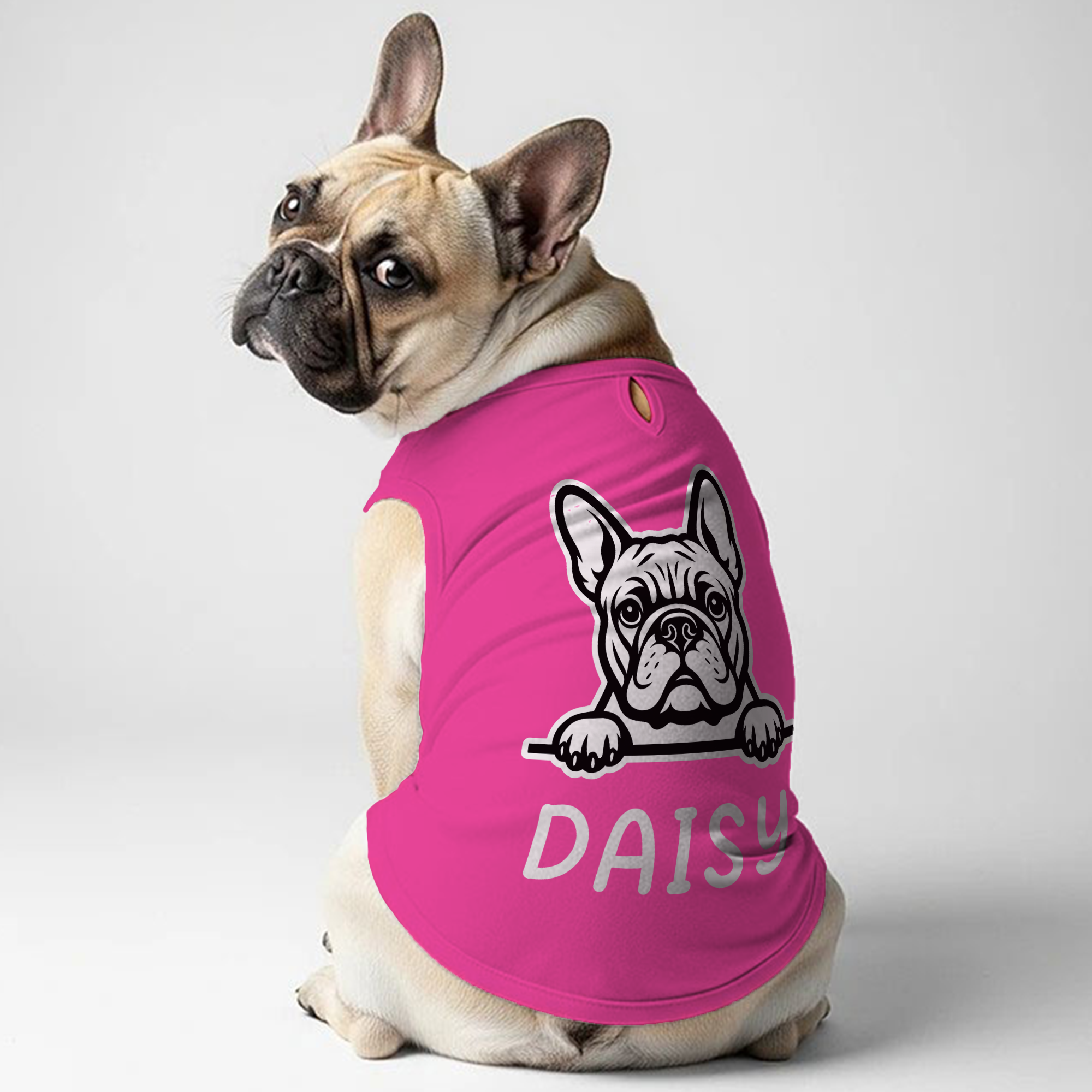 Frenchie Personalized Cotton T-Shirt for Bulldog Owners-fadou