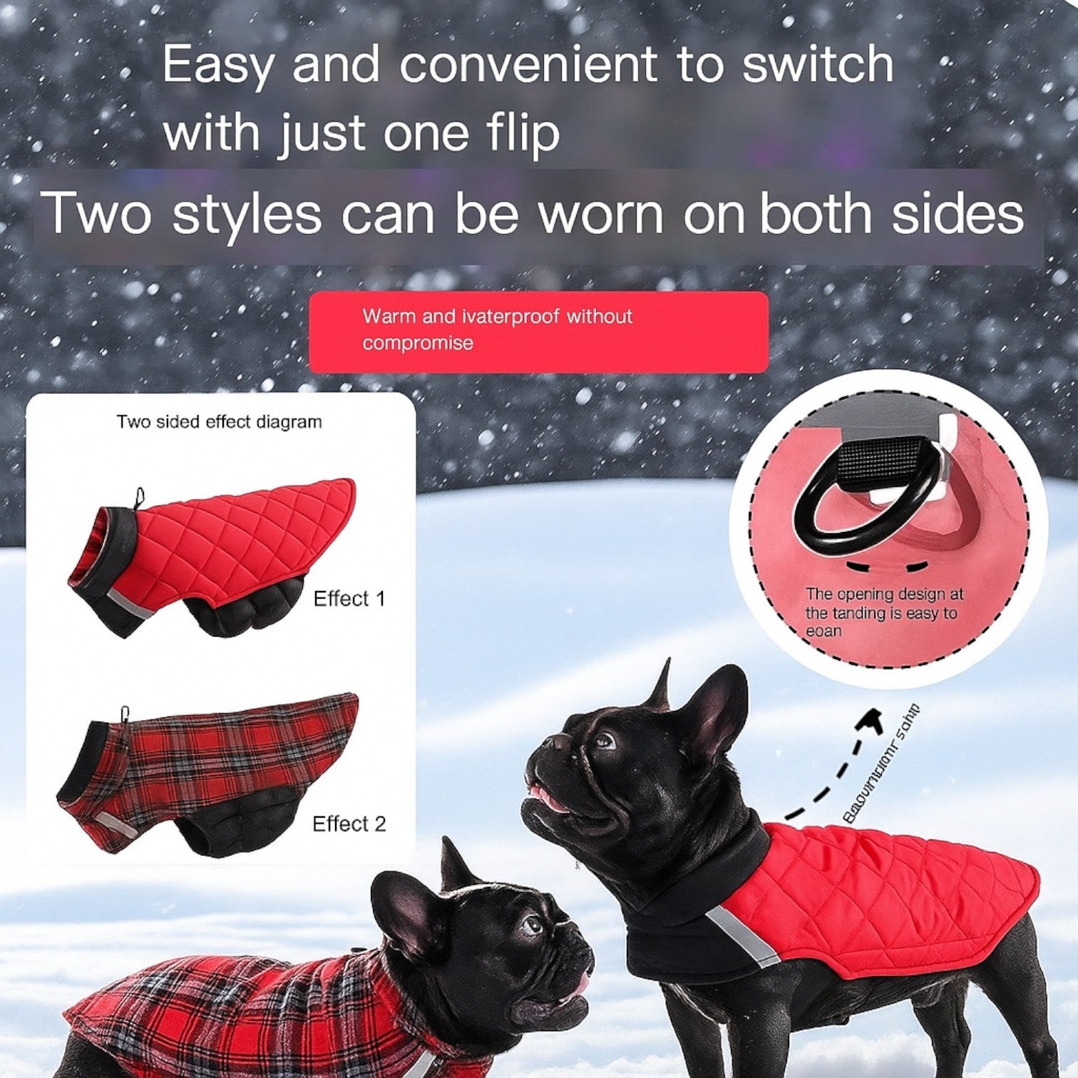 French Bulldog Reflective Winter Jacket for Cozy Nights-fadou
