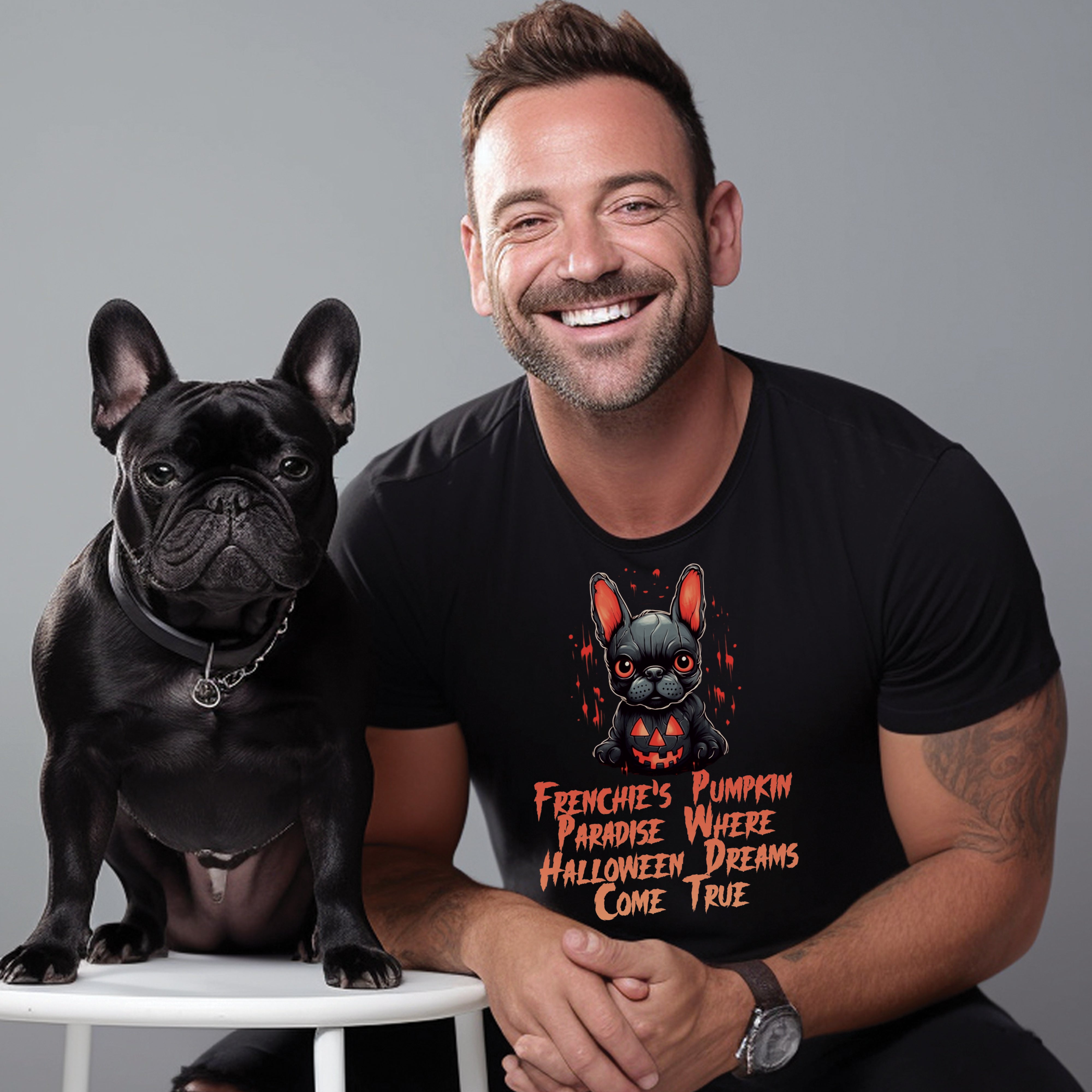 French Bulldog Pumpkin Parade - Unisex T-Shirt for Dog Park Days-fadou