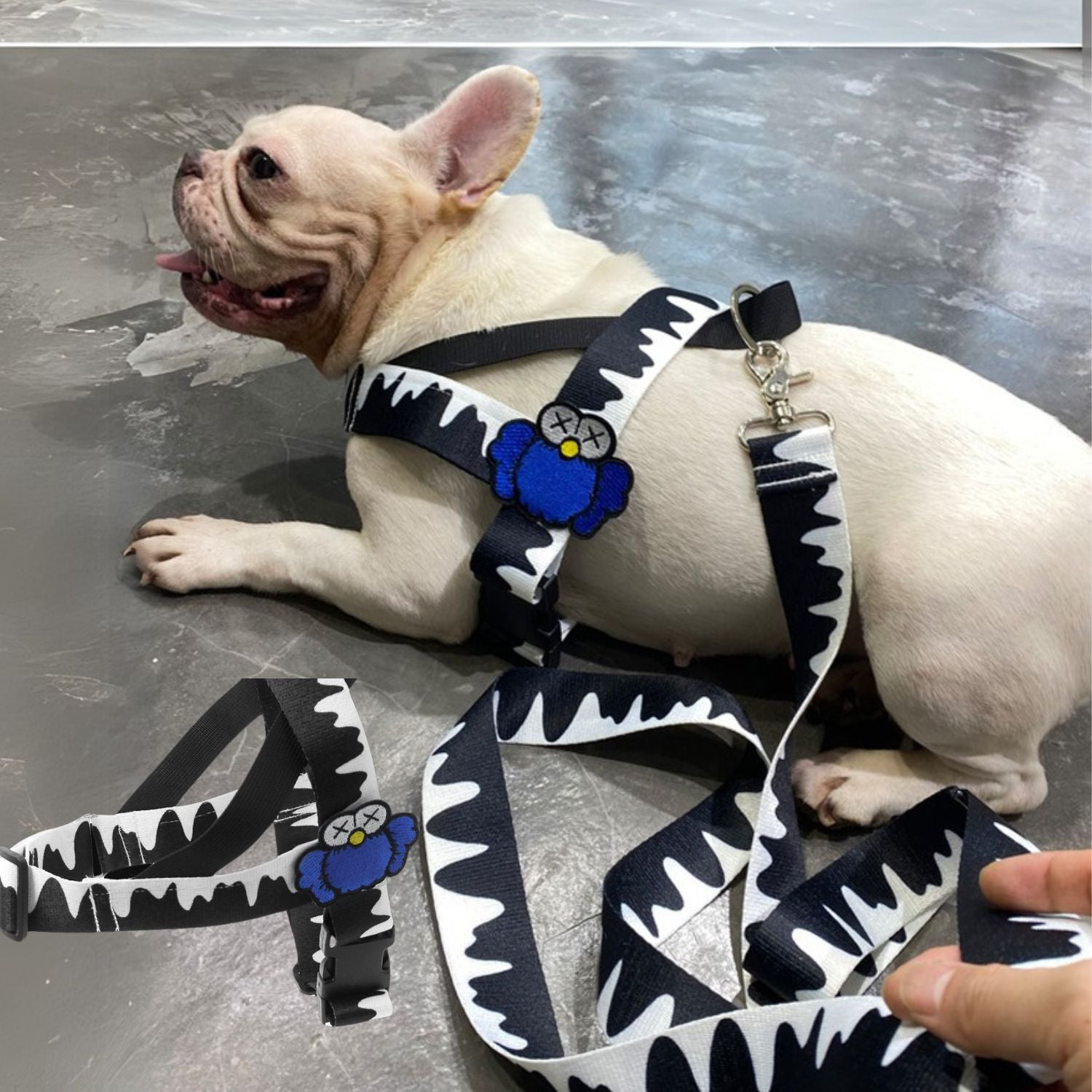 French Bulldog Secure Walking Harness for Travel Comfort-fadou