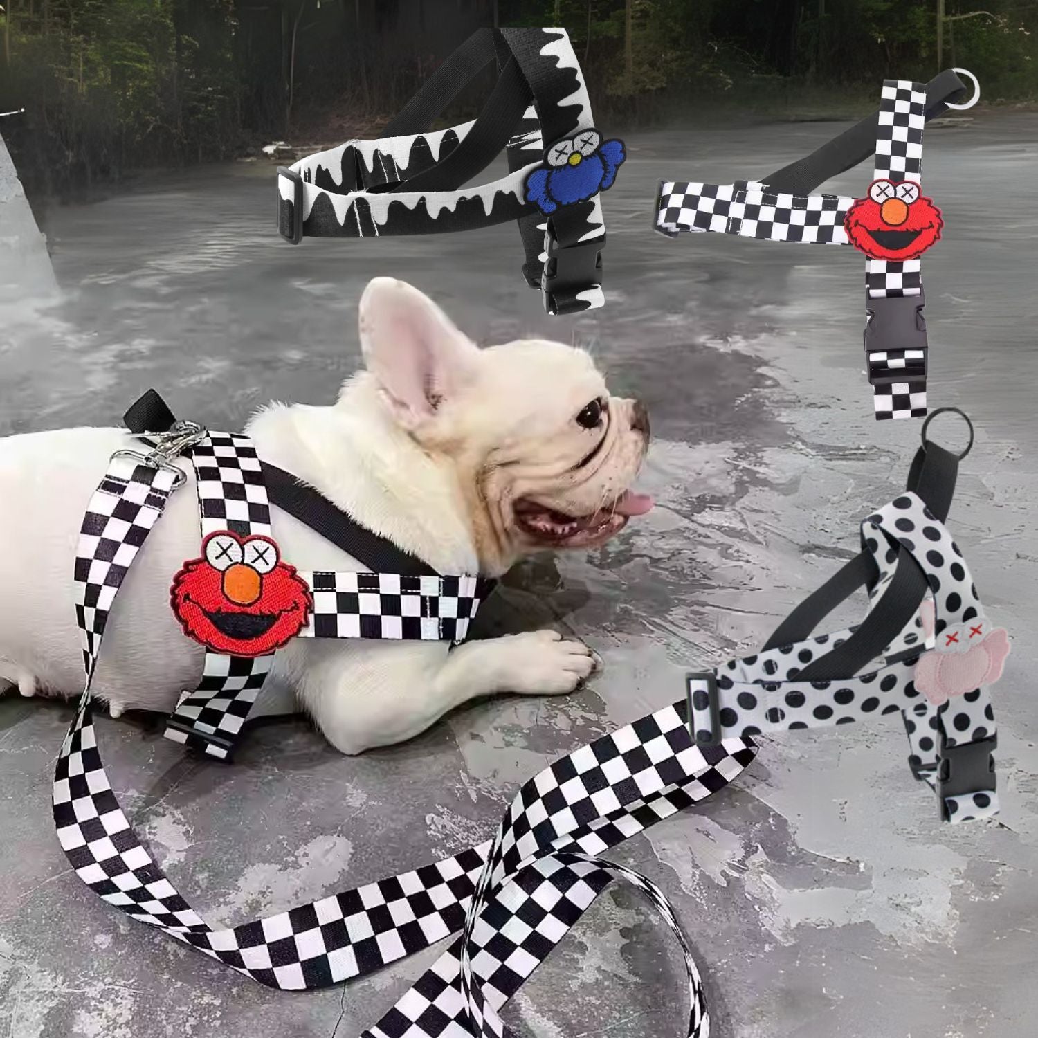 French Bulldog Secure Walking Harness for Travel Comfort-fadou
