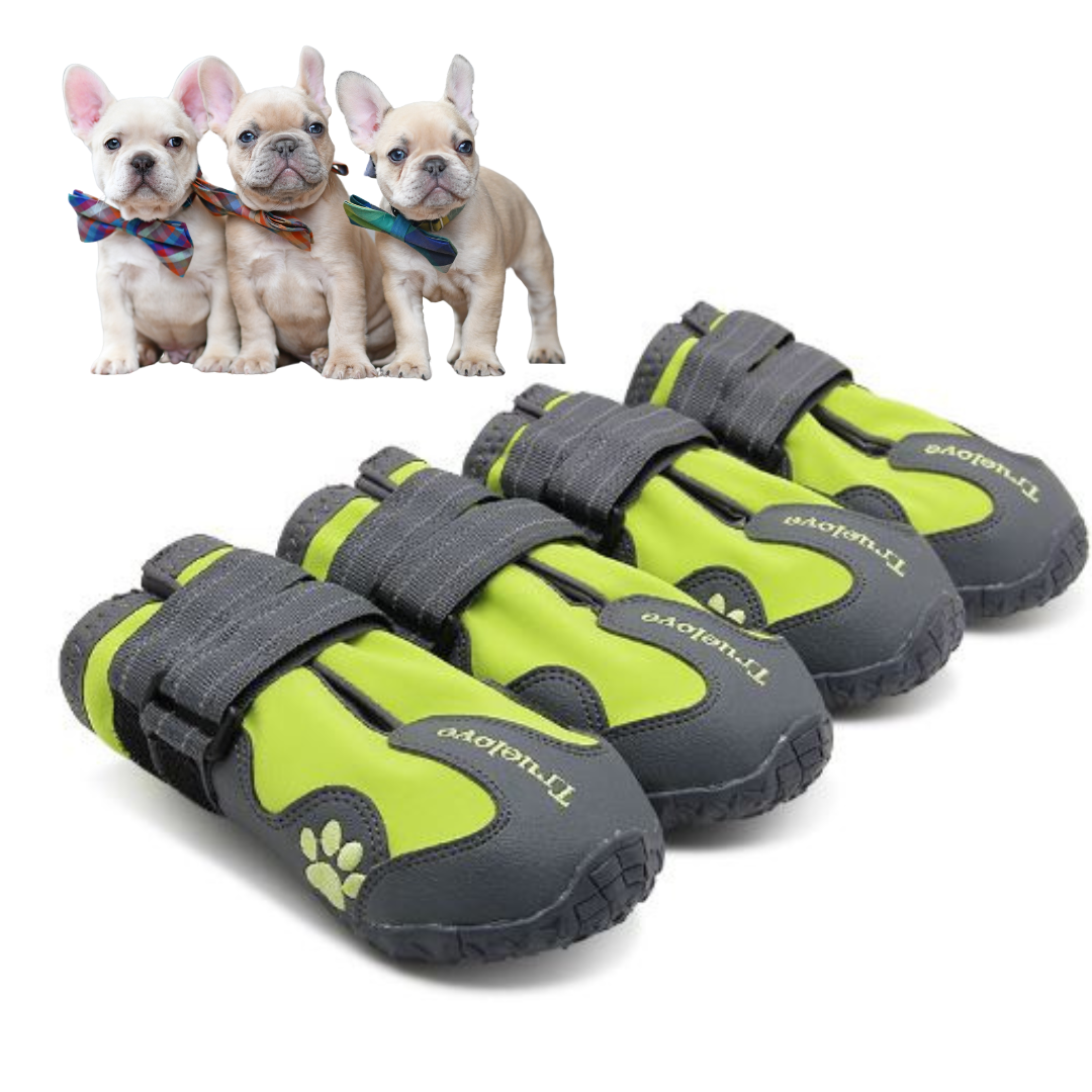 PupLuxe Frenchie Booties with Reflective Straps for Everyday Wear-fadou