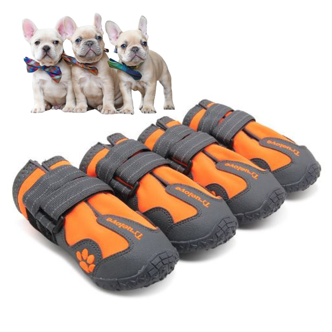 PupLuxe Frenchie Booties with Reflective Straps for Everyday Wear-fadou