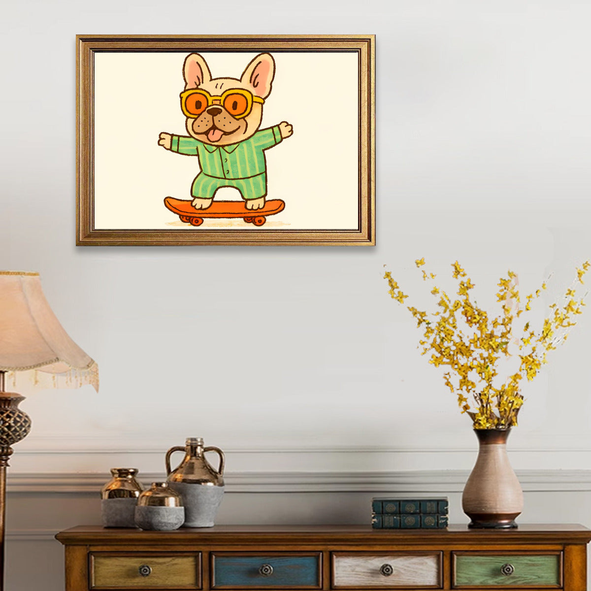 Hank French Bulldog Decorative Canvas for Frenchie Fans-fadou
