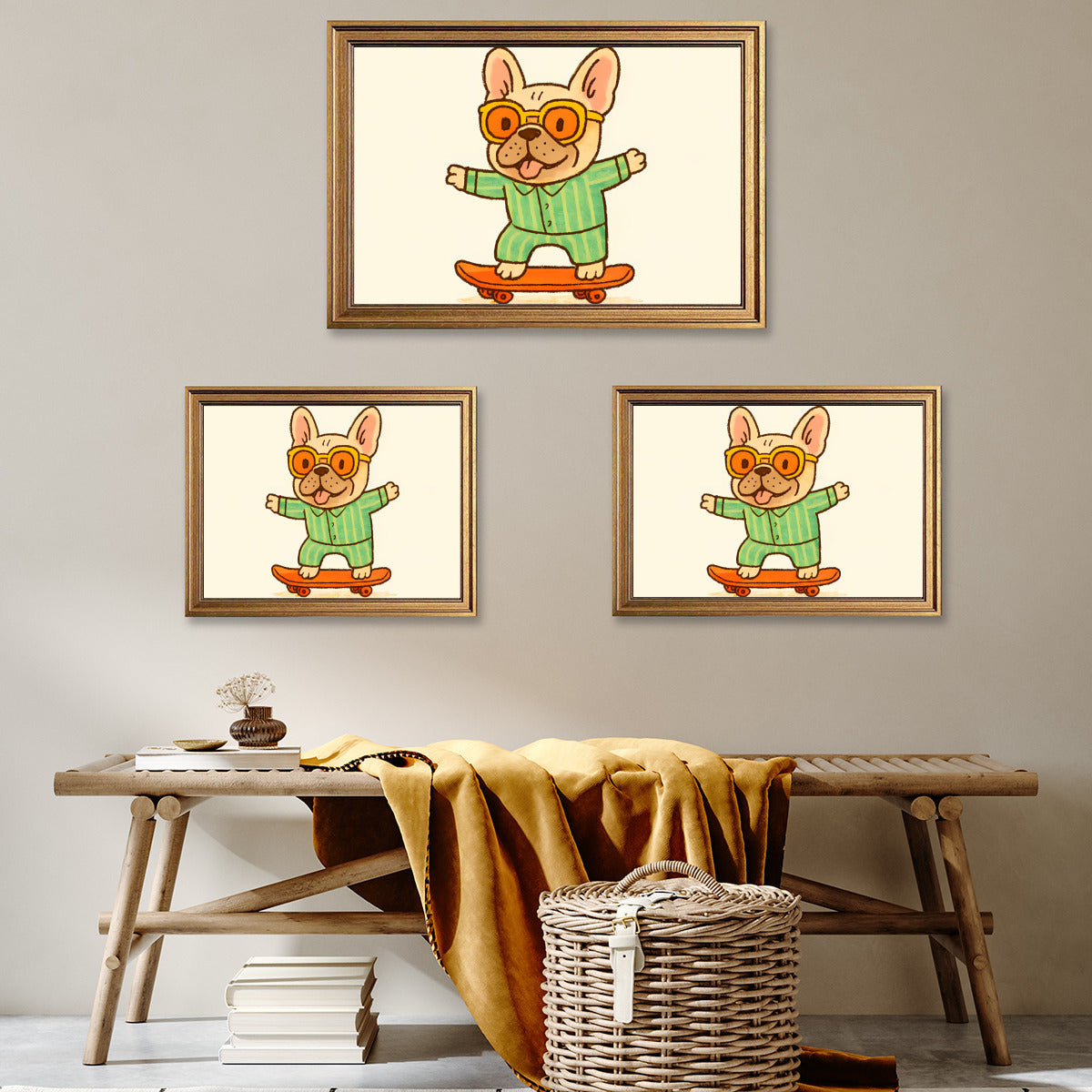 Hank French Bulldog Decorative Canvas for Frenchie Fans-fadou