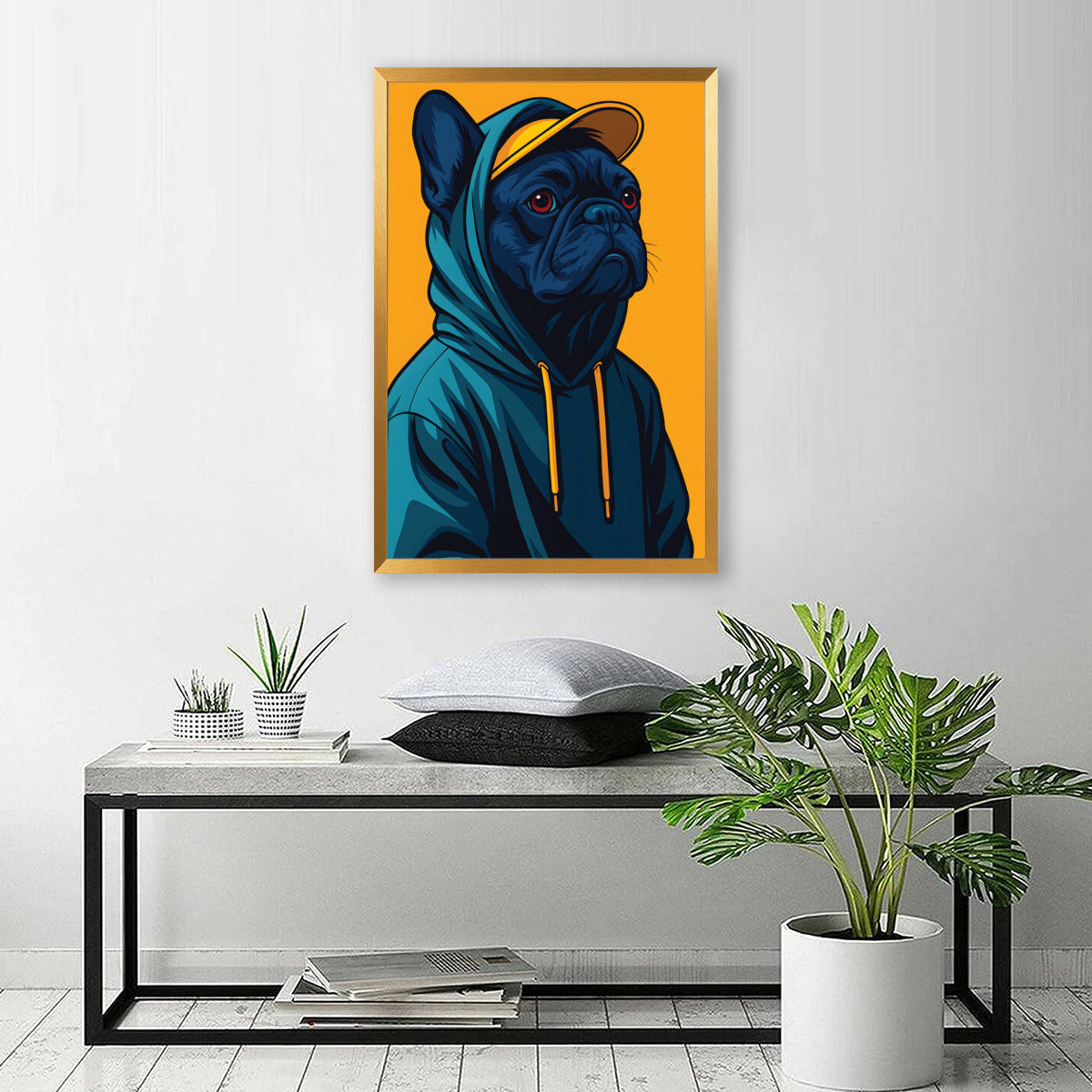 Baxter French Bulldog Canvas Wall Art for Frenchie Fans-fadou