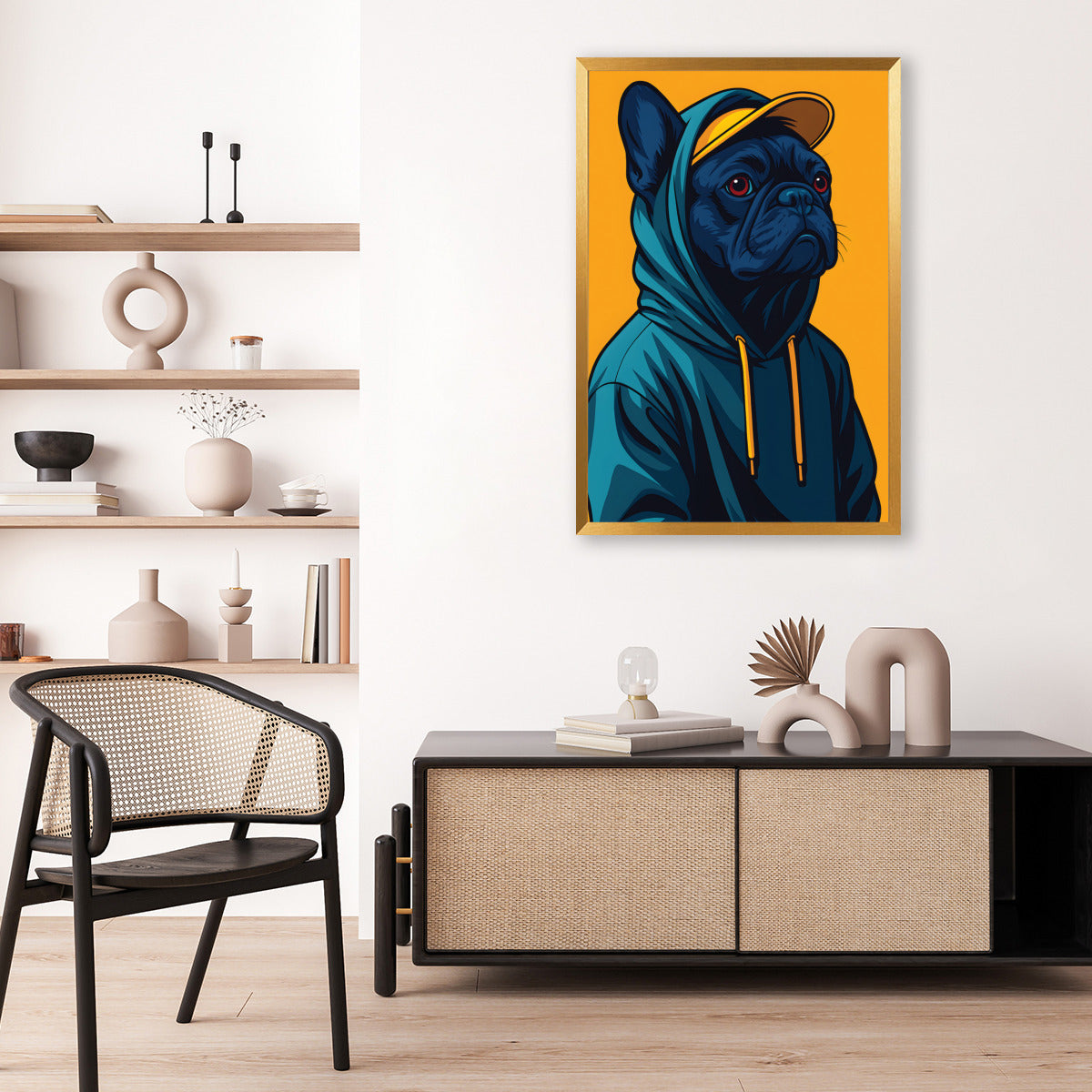 Baxter French Bulldog Canvas Wall Art for Frenchie Fans-fadou