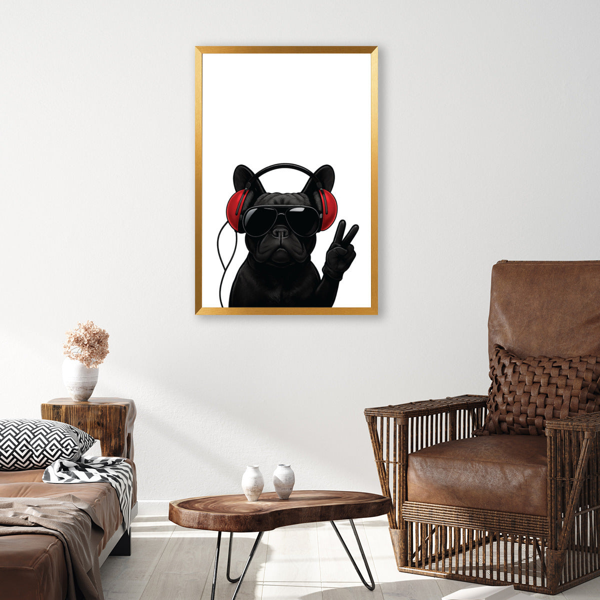 Calvin French Bulldog Wall Print for Frenchie Enthusiasts-fadou