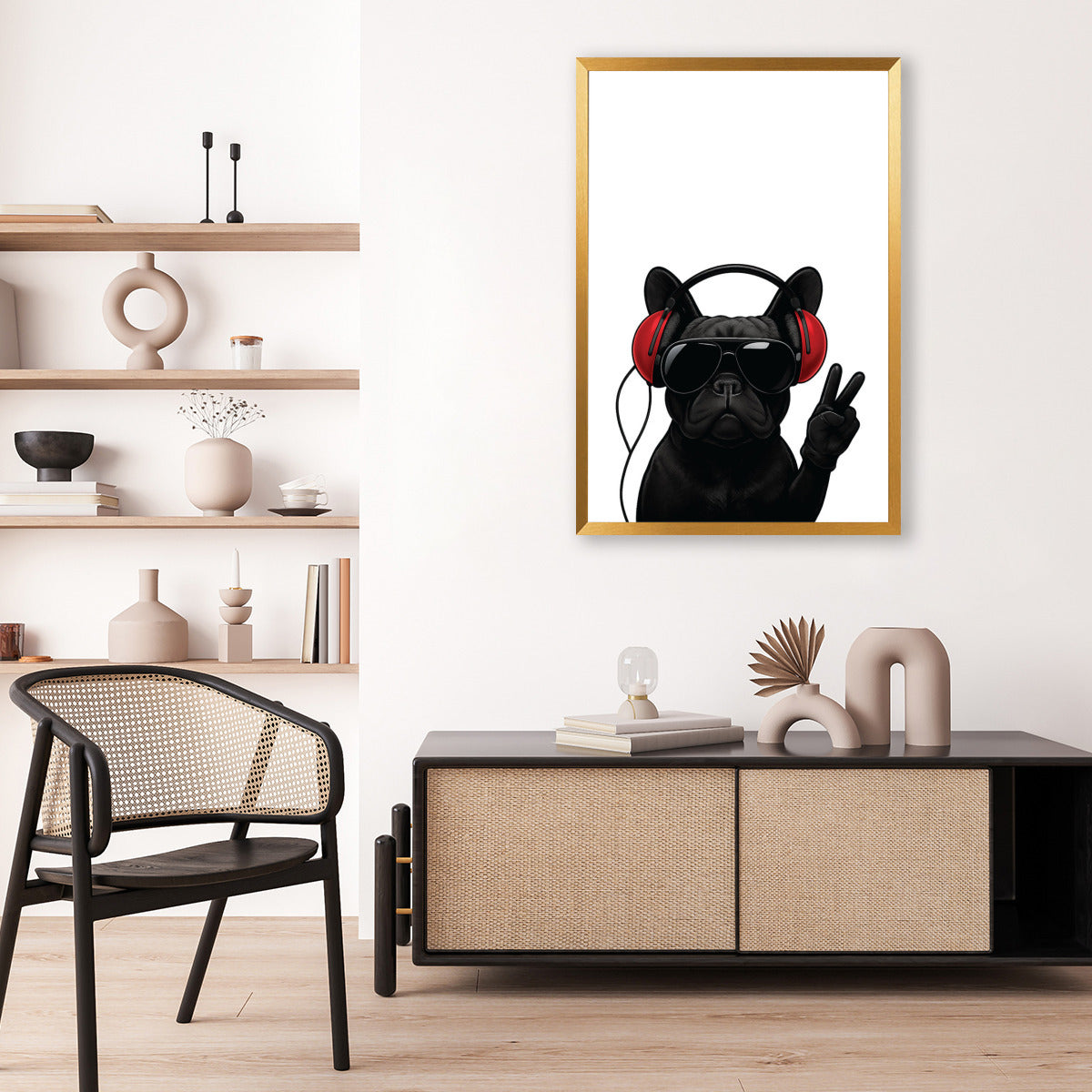 Calvin French Bulldog Wall Print for Frenchie Enthusiasts-fadou