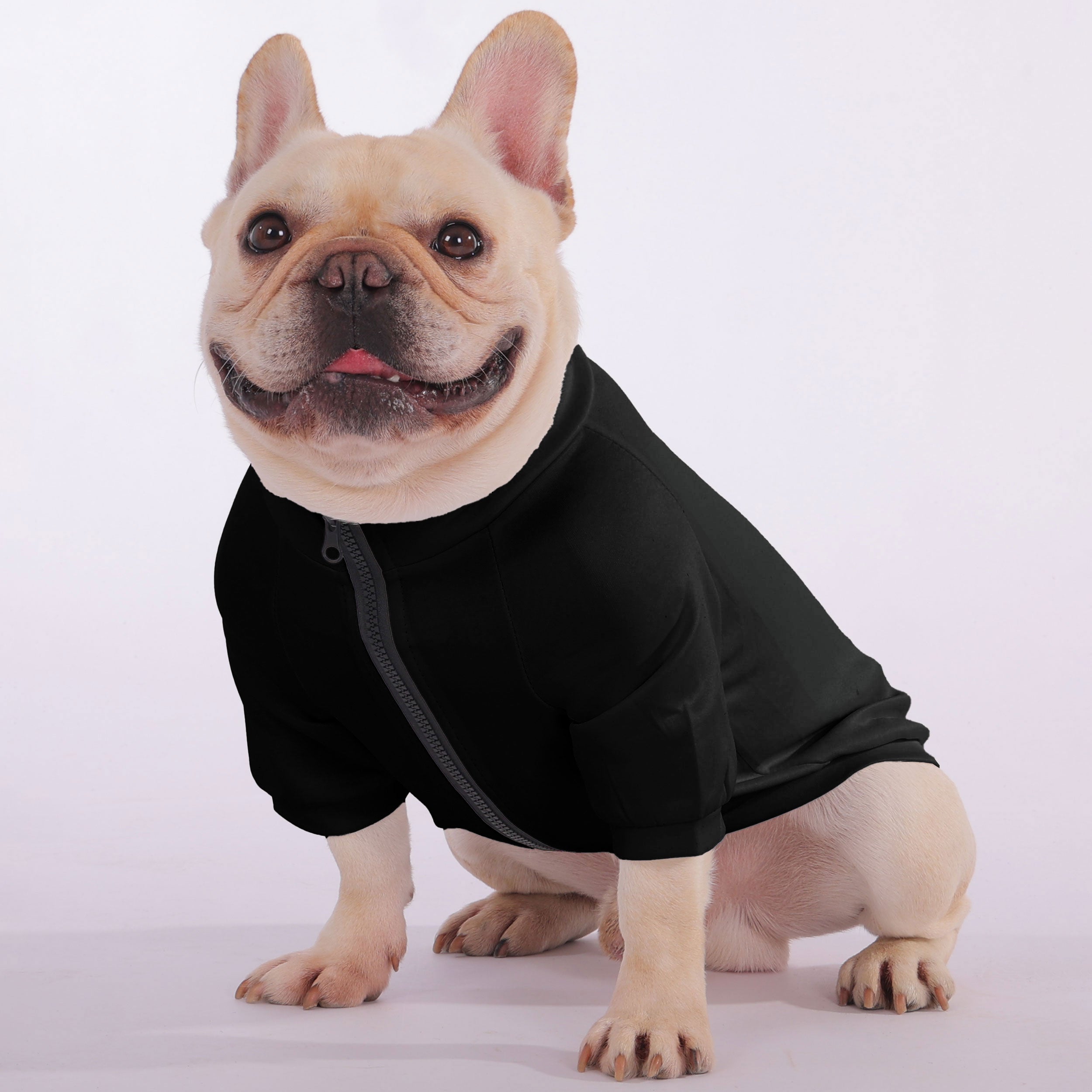 Mom’s My #1 Fan - Snuggly Zip-Up Sweatshirt for for French Bulldogs-fadou