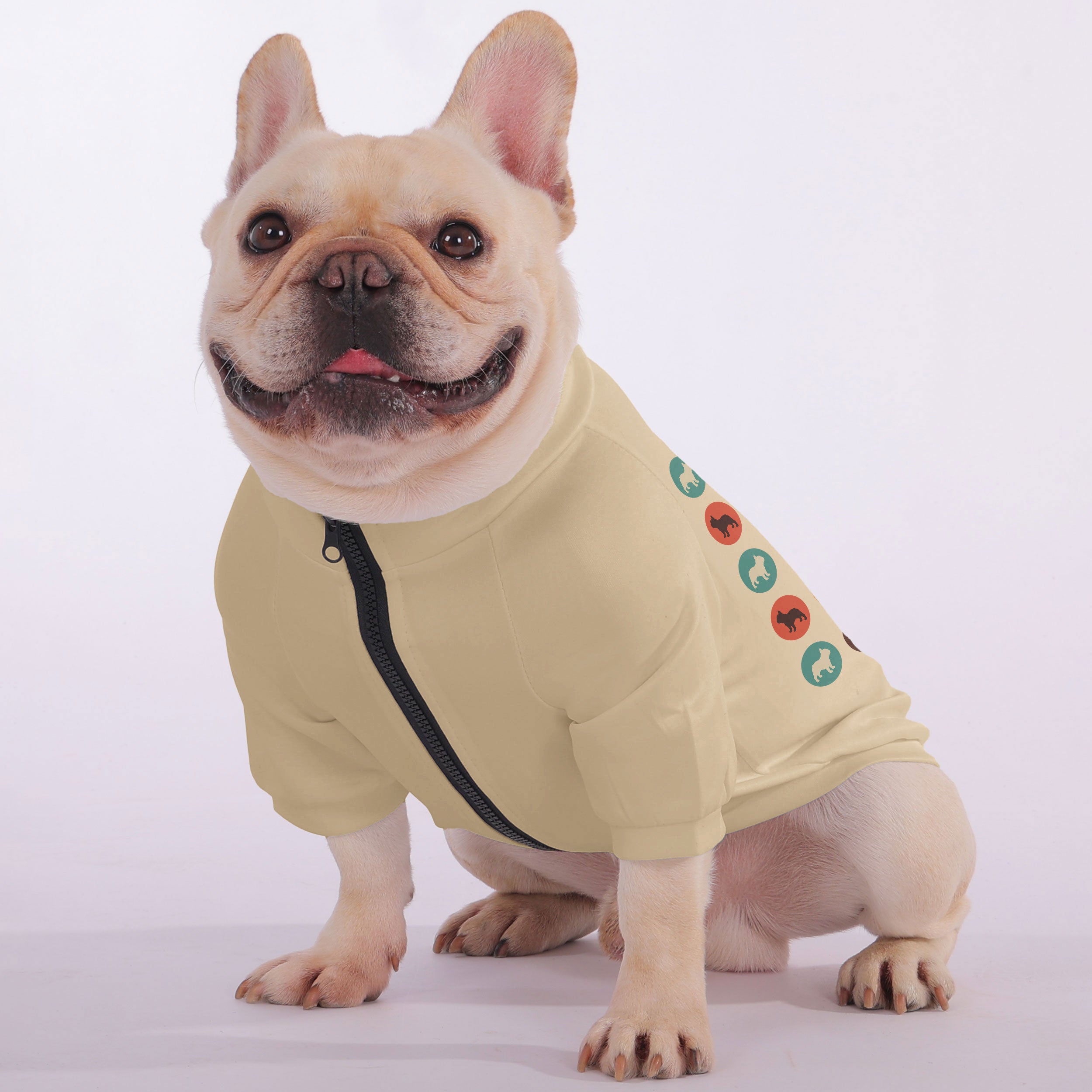 Reggie French Bulldog Fleece Hoodie for French Bulldogs-fadou