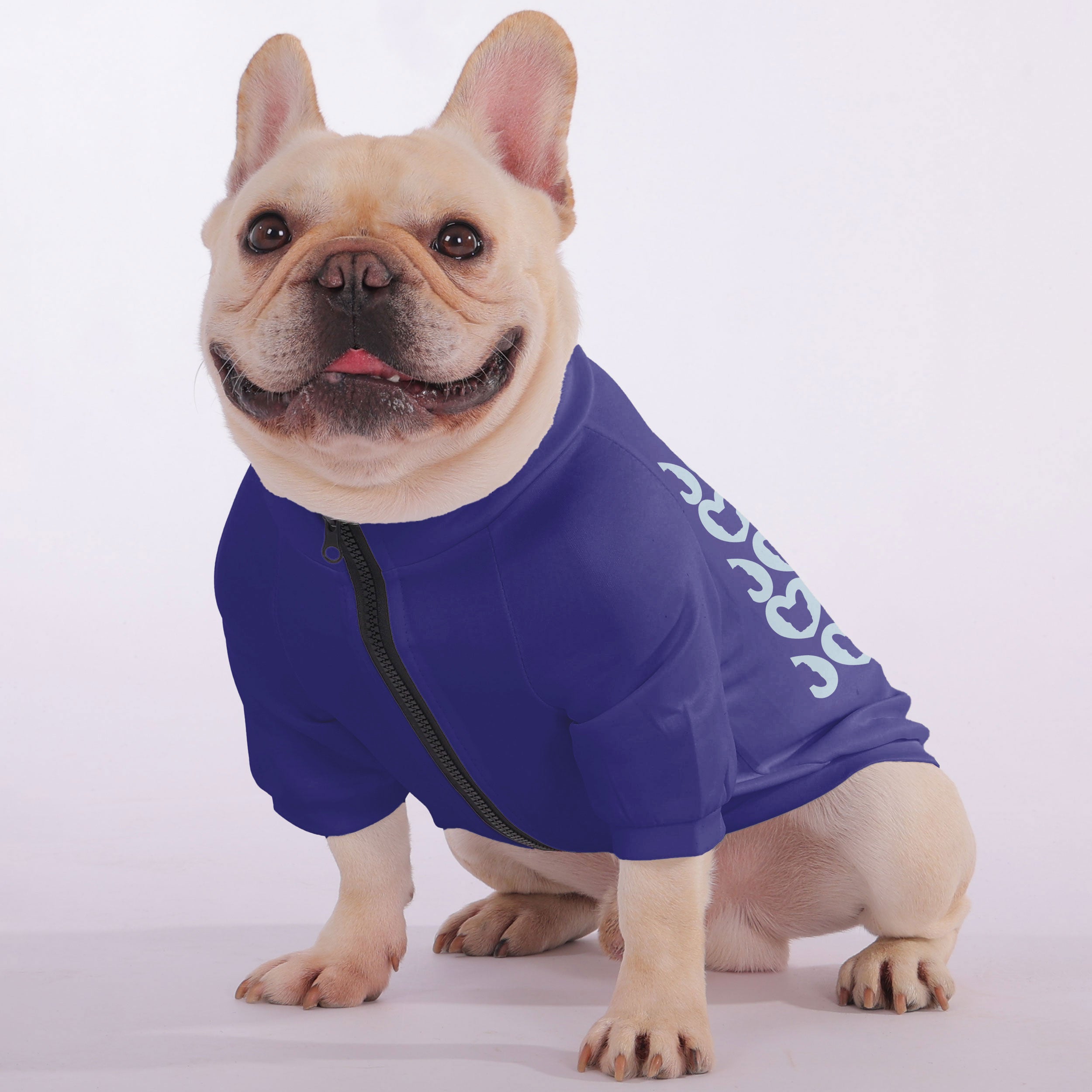 Bun - Snuggly Zip-Up Sweatshirt for French Bulldogs for Travel Comfort-fadou