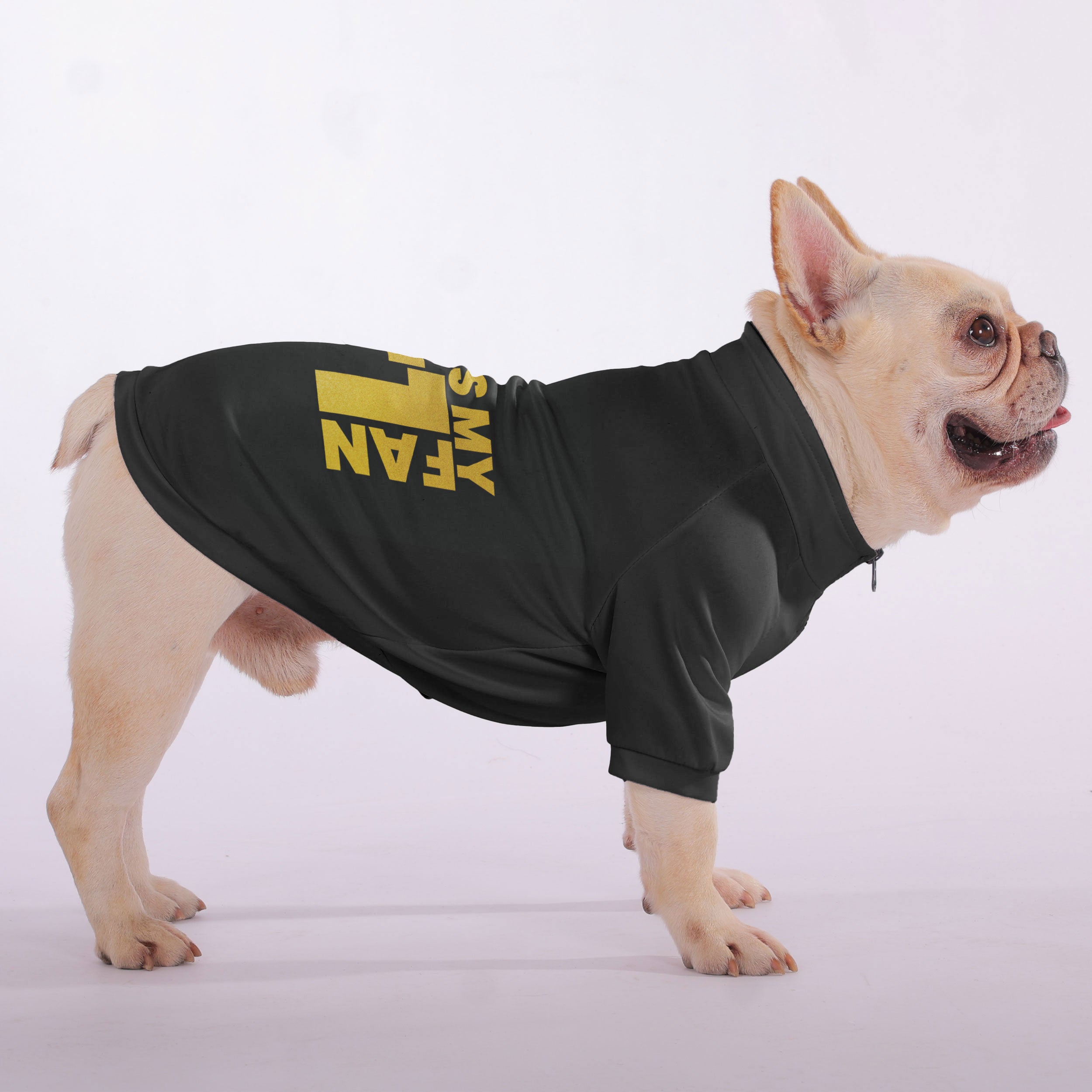 Mom’s My #1 Fan - Snuggly Zip-Up Sweatshirt for for French Bulldogs-fadou