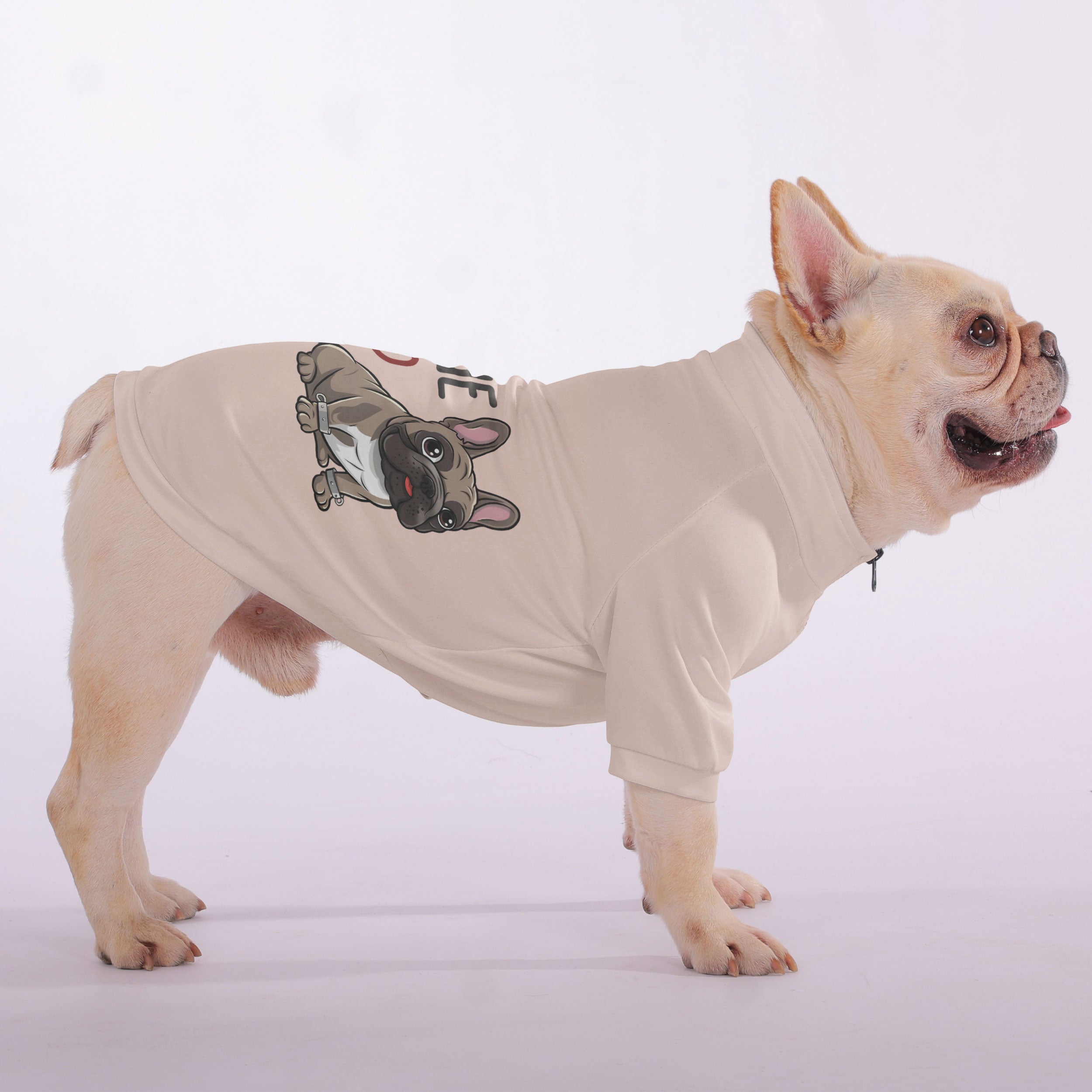 Frenchie Certified Trouble - Snuggly Zip-Up for French Bulldogs-fadou
