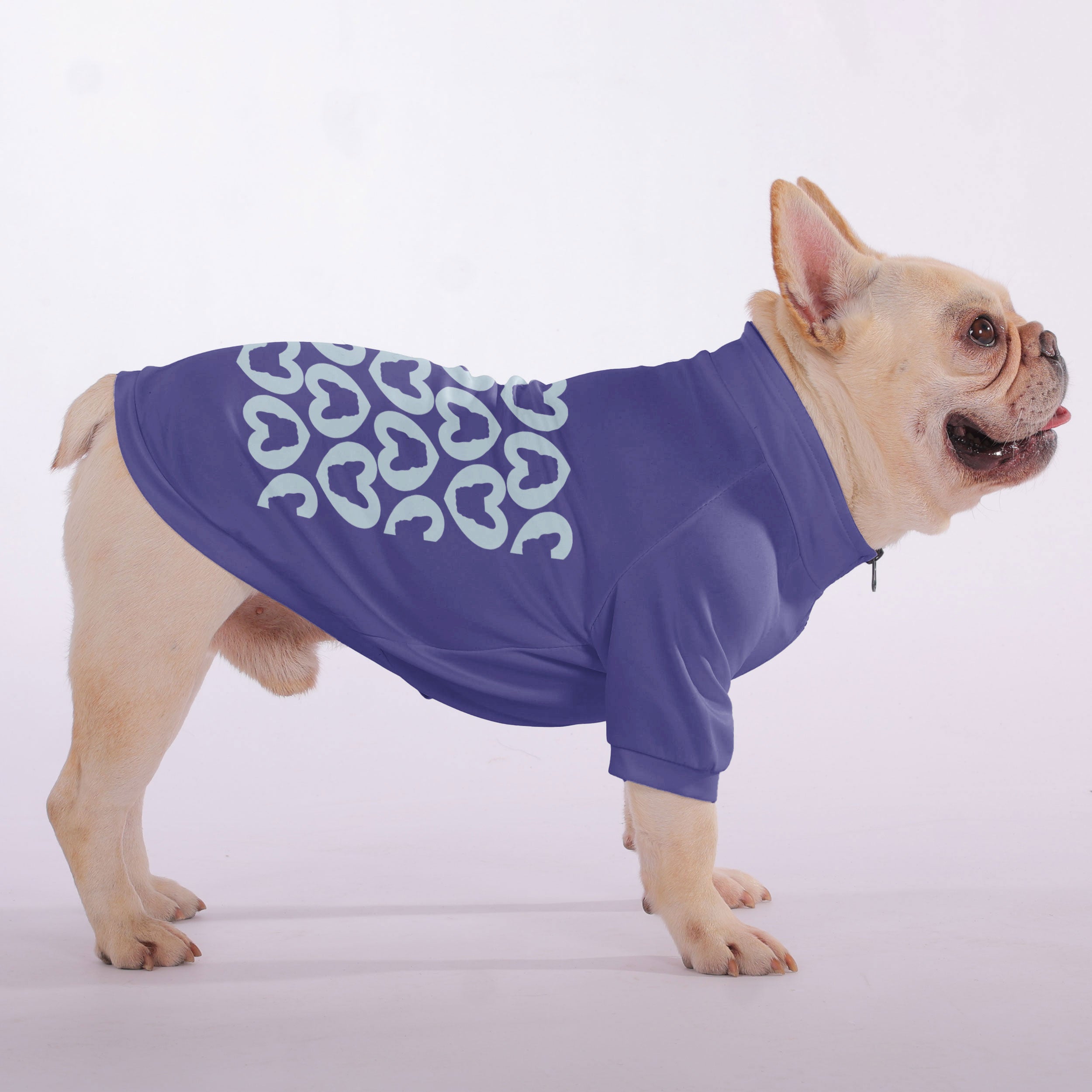 Bun - Snuggly Zip-Up Sweatshirt for French Bulldogs for Travel Comfort-fadou