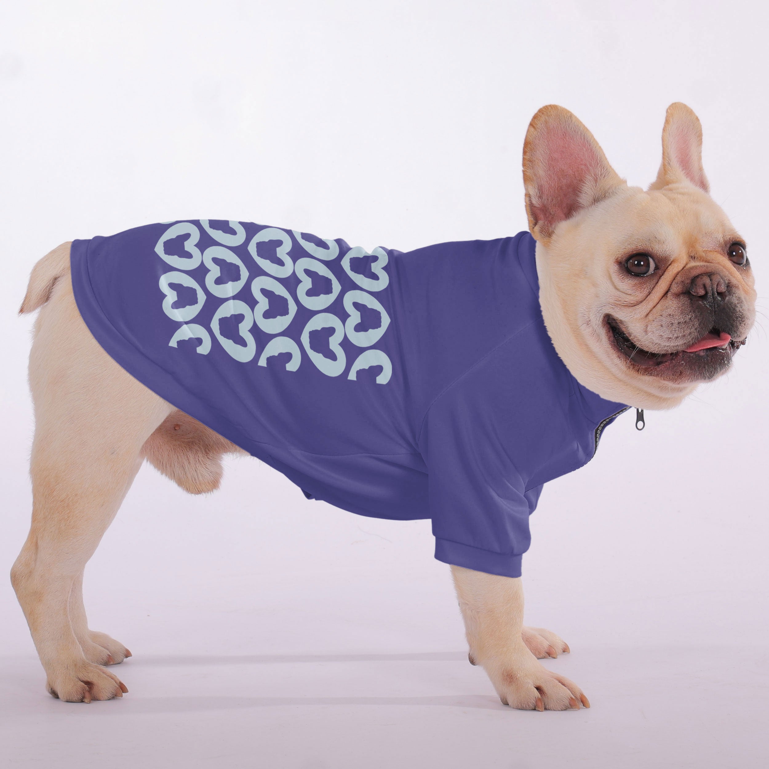 Bun - Snuggly Zip-Up Sweatshirt for French Bulldogs for Travel Comfort-fadou