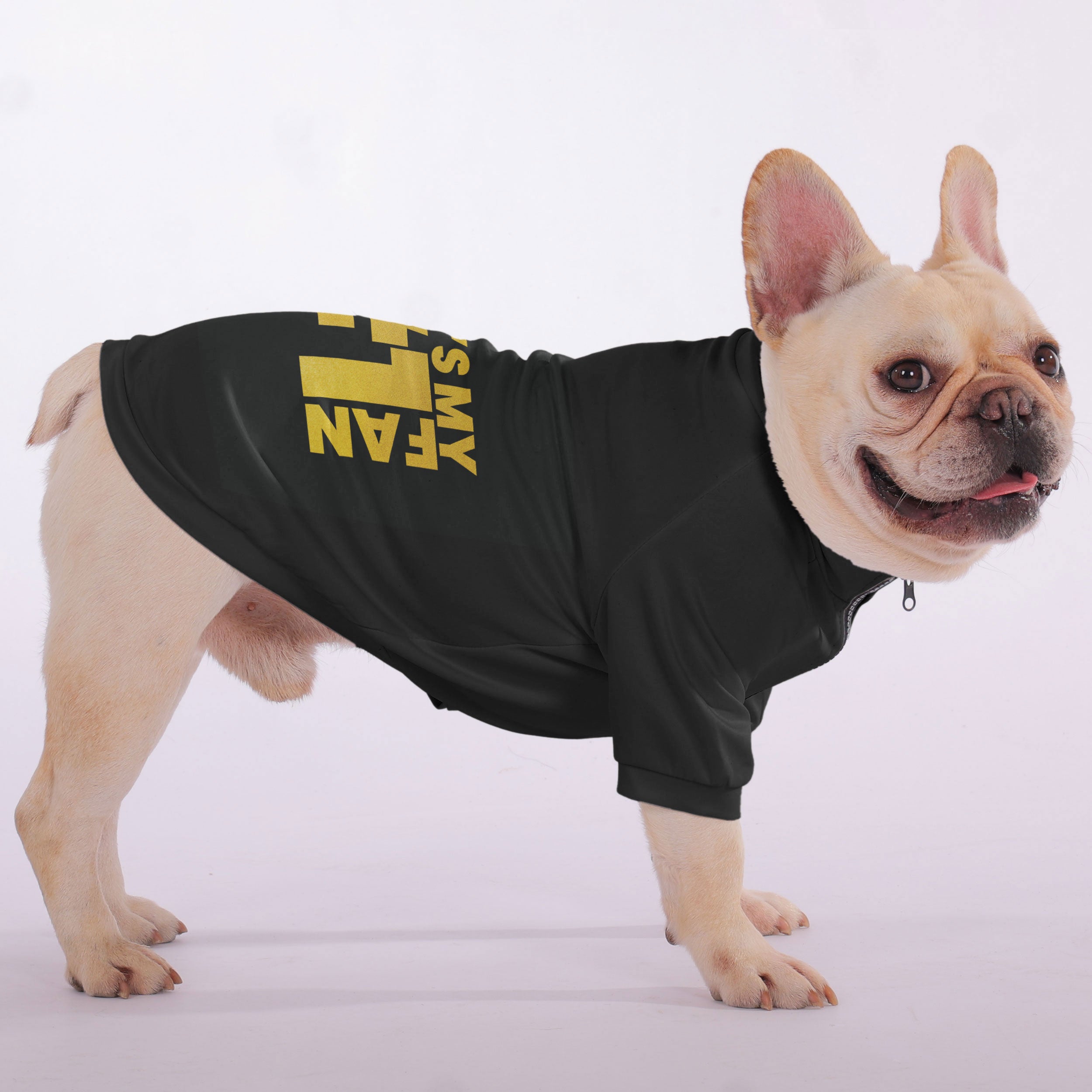 Mom’s My #1 Fan - Snuggly Zip-Up Sweatshirt for for French Bulldogs-fadou