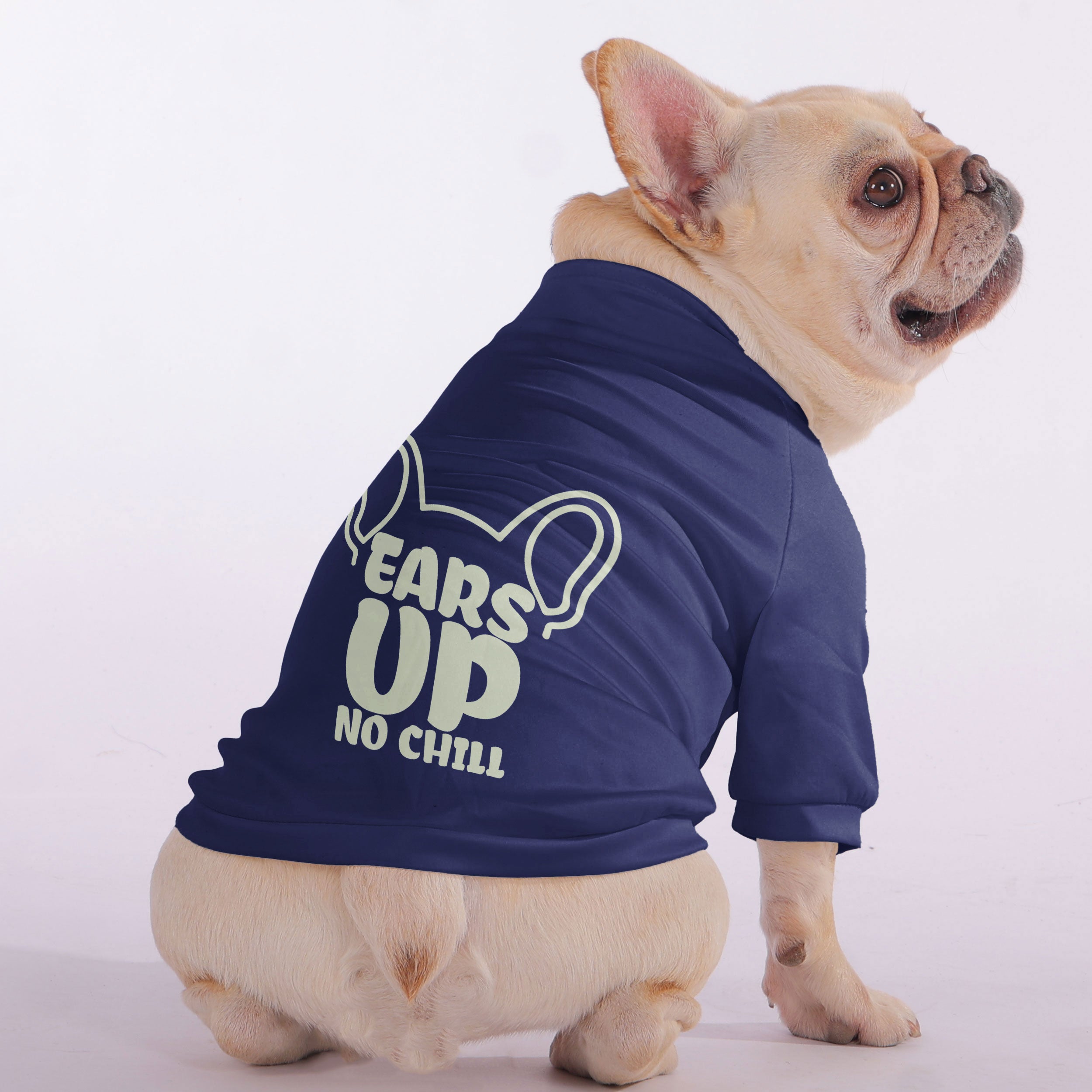 Ears French Bulldog Fleece Hoodie for Brachycephalic Dogs-fadou