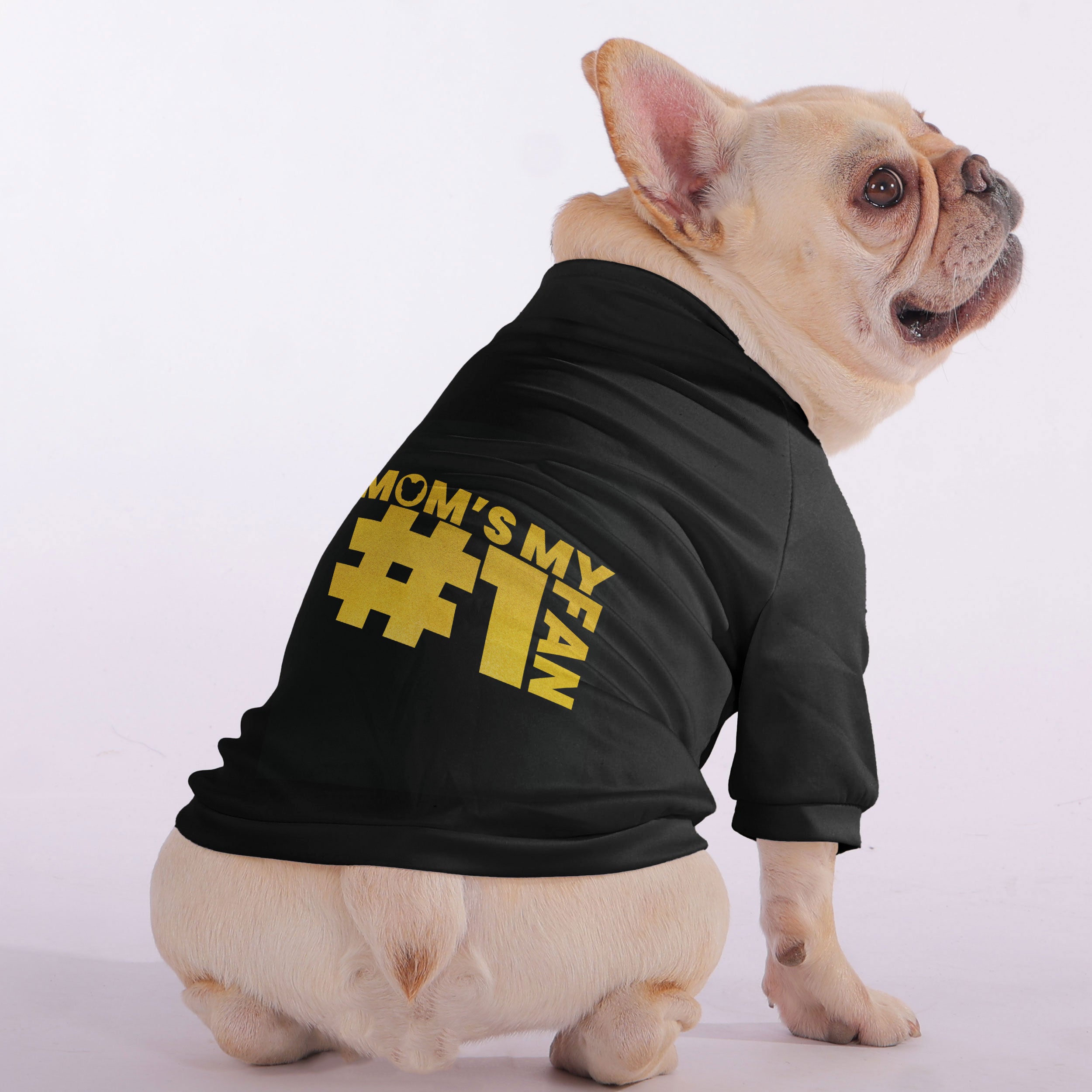 Mom’s My #1 Fan - Snuggly Zip-Up Sweatshirt for for French Bulldogs-fadou