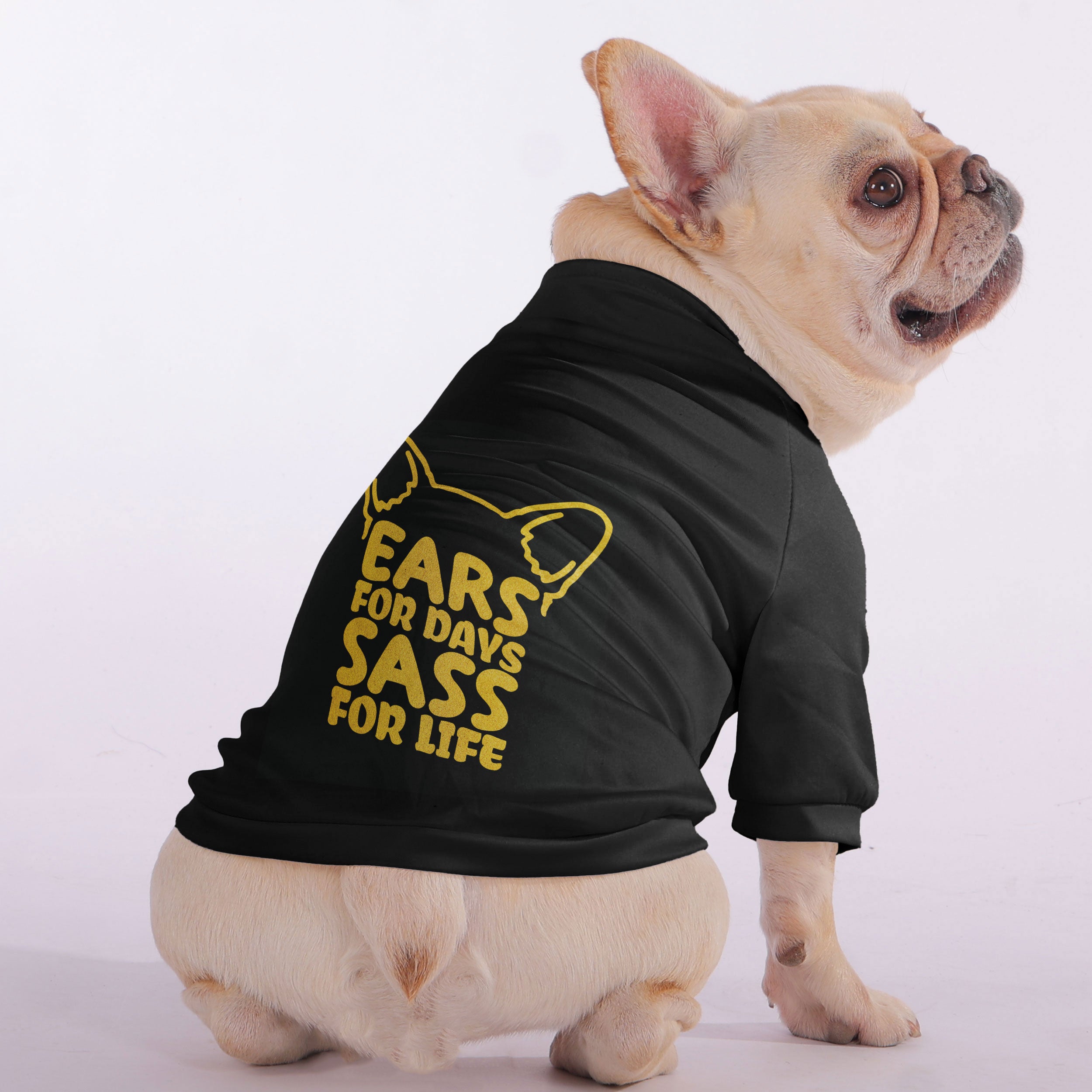 Ears French Bulldog Fleece Hoodie for Training Sessions-fadou