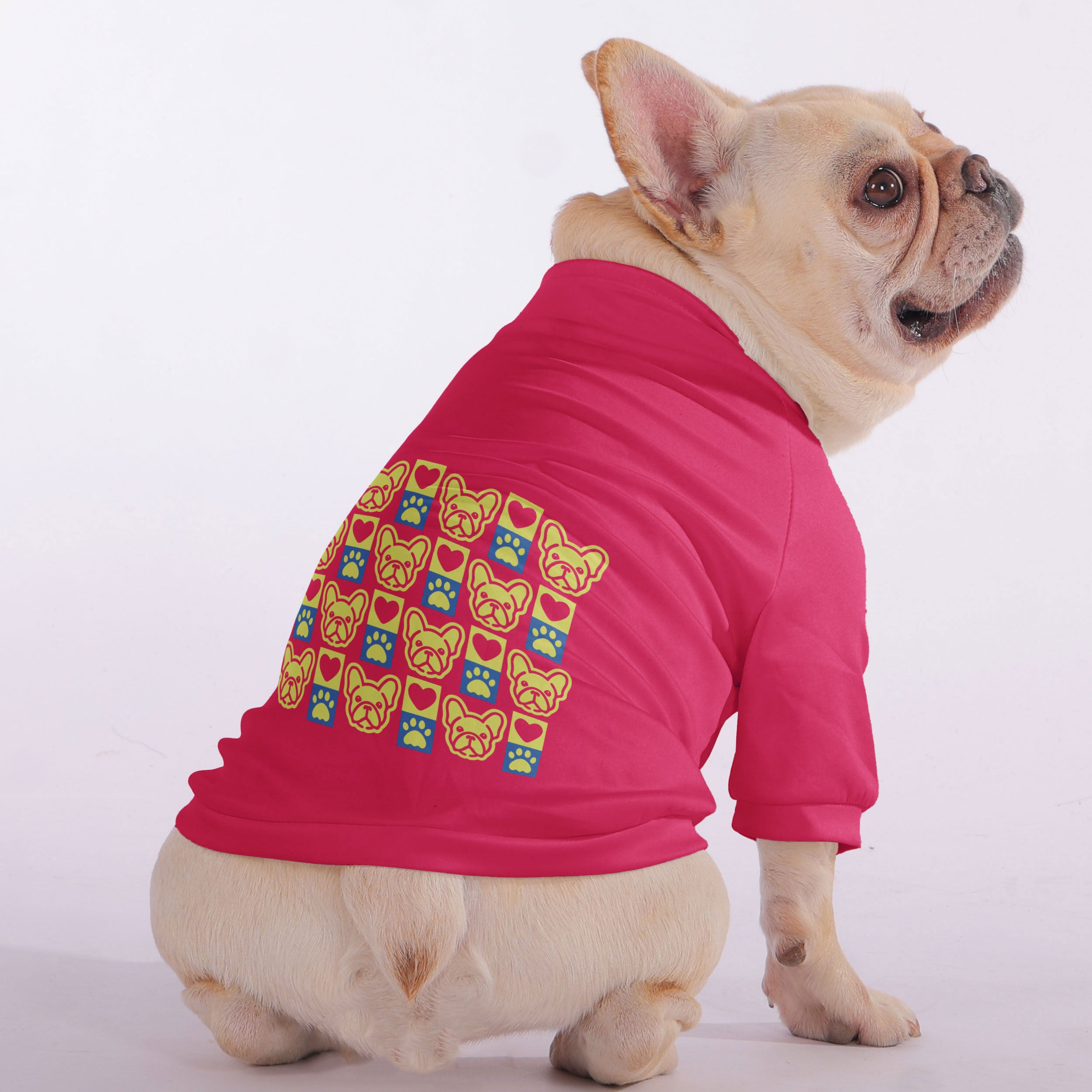 Muffin French Bulldog Fleece Hoodie for Outdoor Adventures-fadou