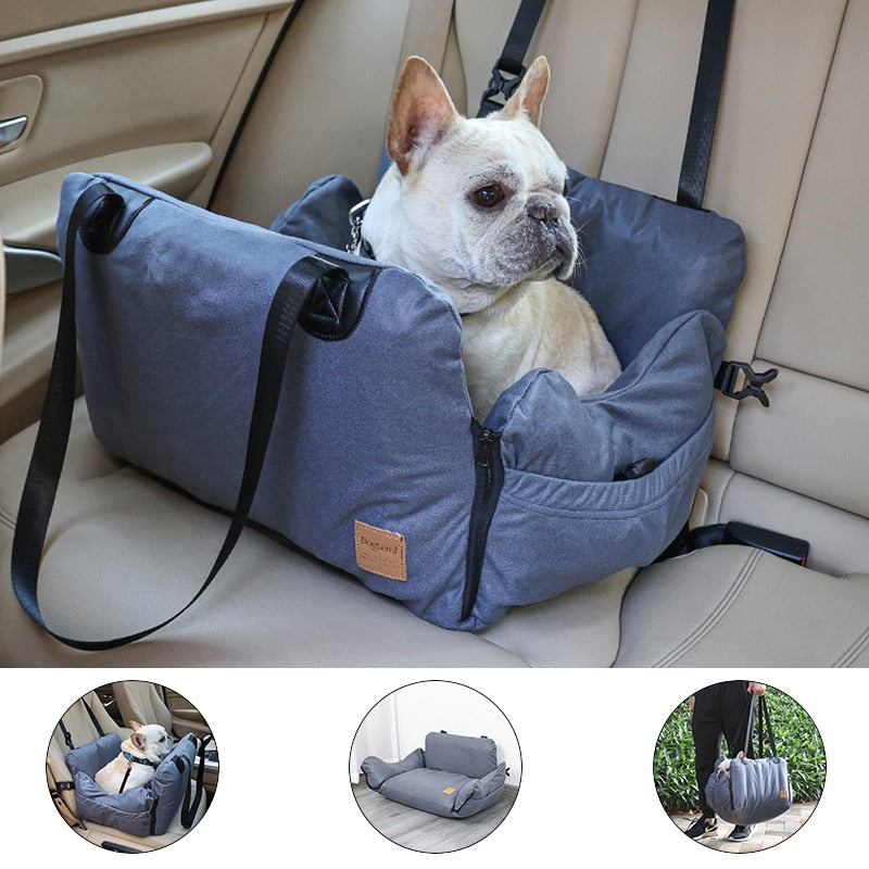 Frenchie Car Seat Travel Carrying Bed - Comfort for French Bulldogs-fadou