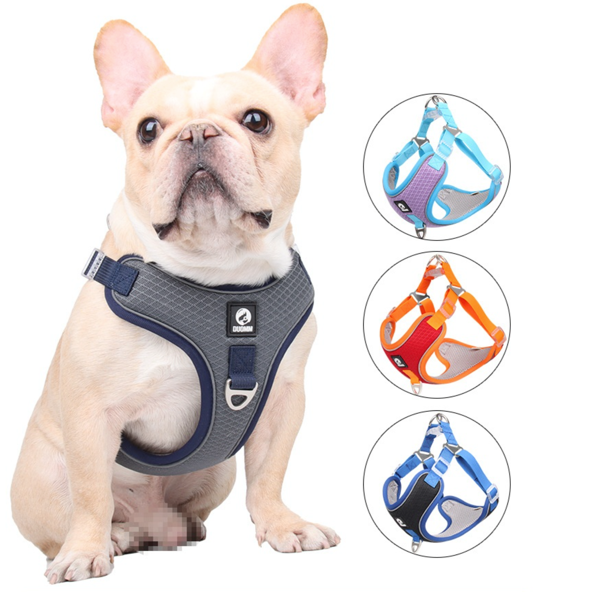 French Bulldog Adjustable No-Pull Vest for Small Breeds-fadou