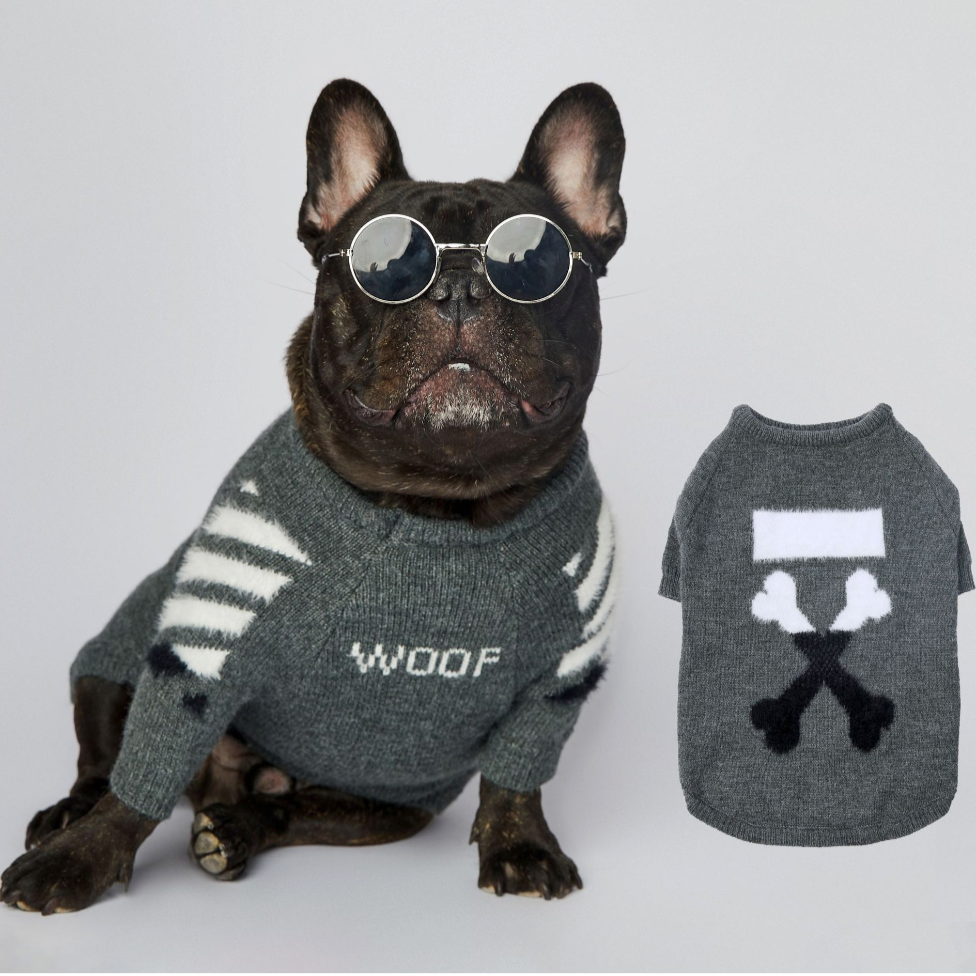 Frenchup™ - Frenchie Woof Winter Sweater for Pet Parents-fadou