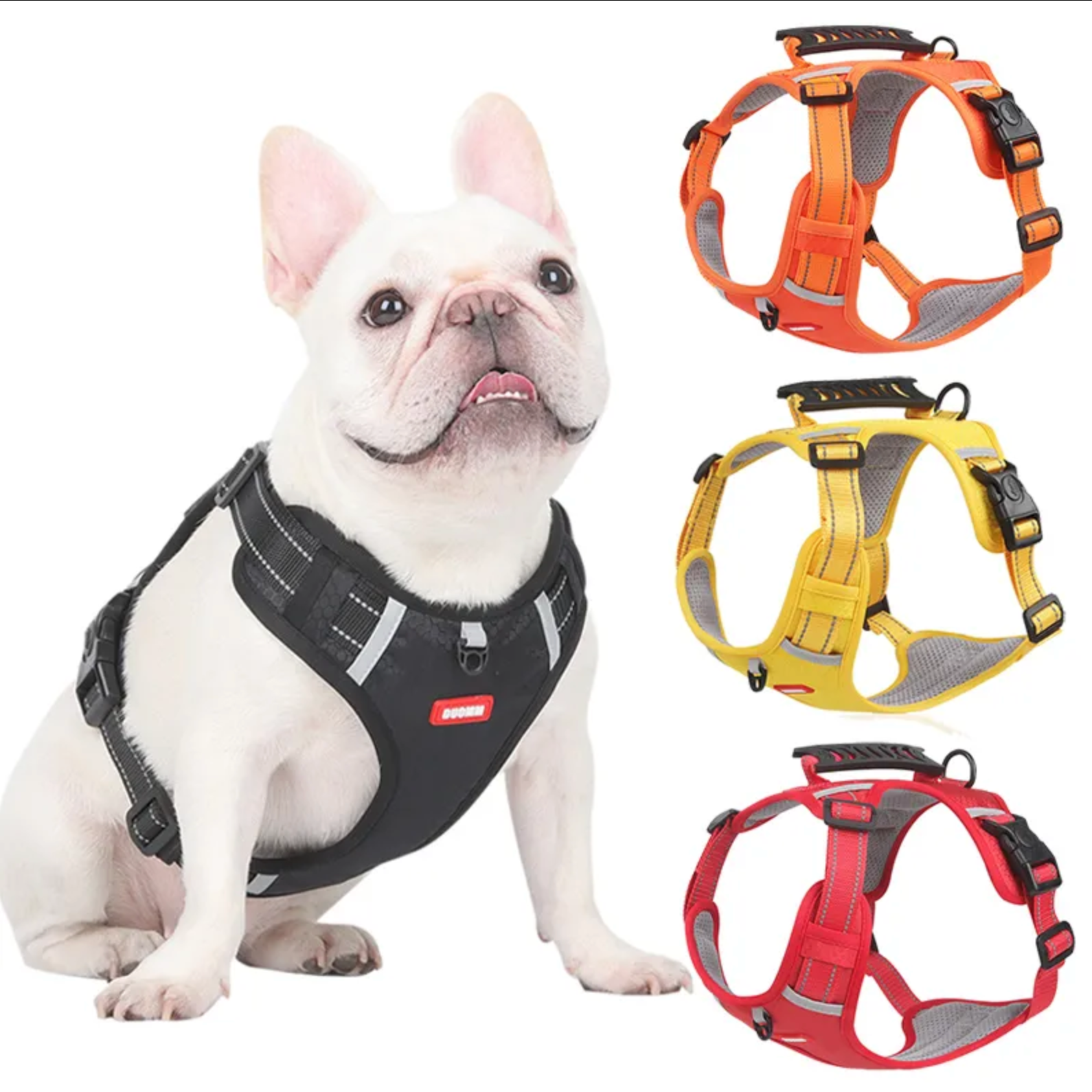 Frenchie Adjustable No-Pull Vest for Brachycephalic Dogs-fadou