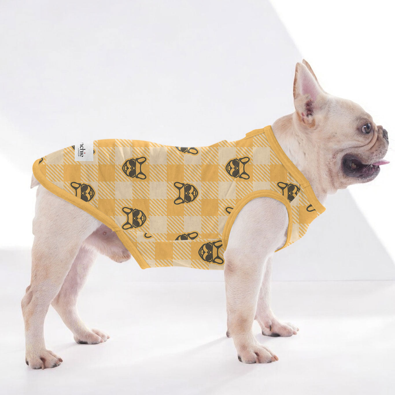 Buttons French Bulldog Cotton Tee for Brachycephalic Dogs-fadou