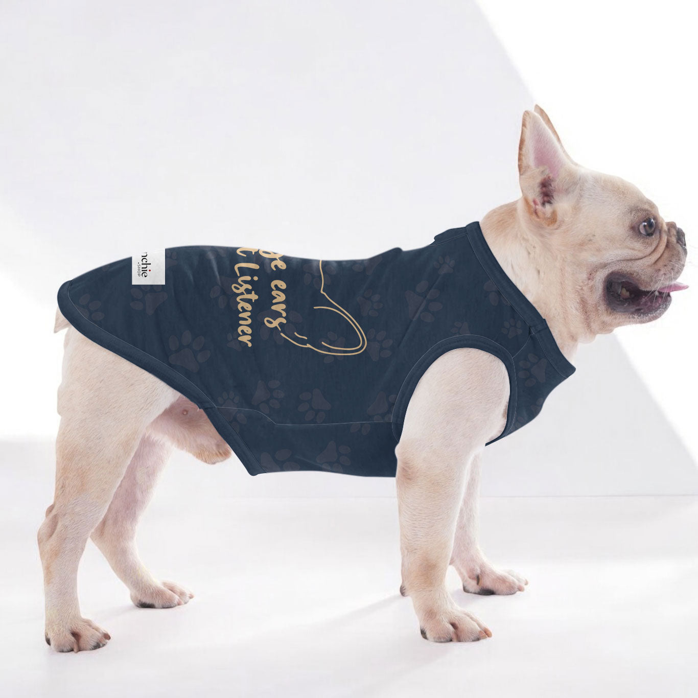 Raven French Bulldog Cotton Tee for Brachycephalic Dogs-fadou