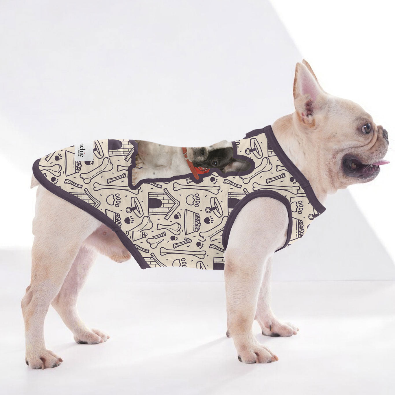 French Bulldog Personalized Cotton Tee for Brachycephalic Dogs-fadou