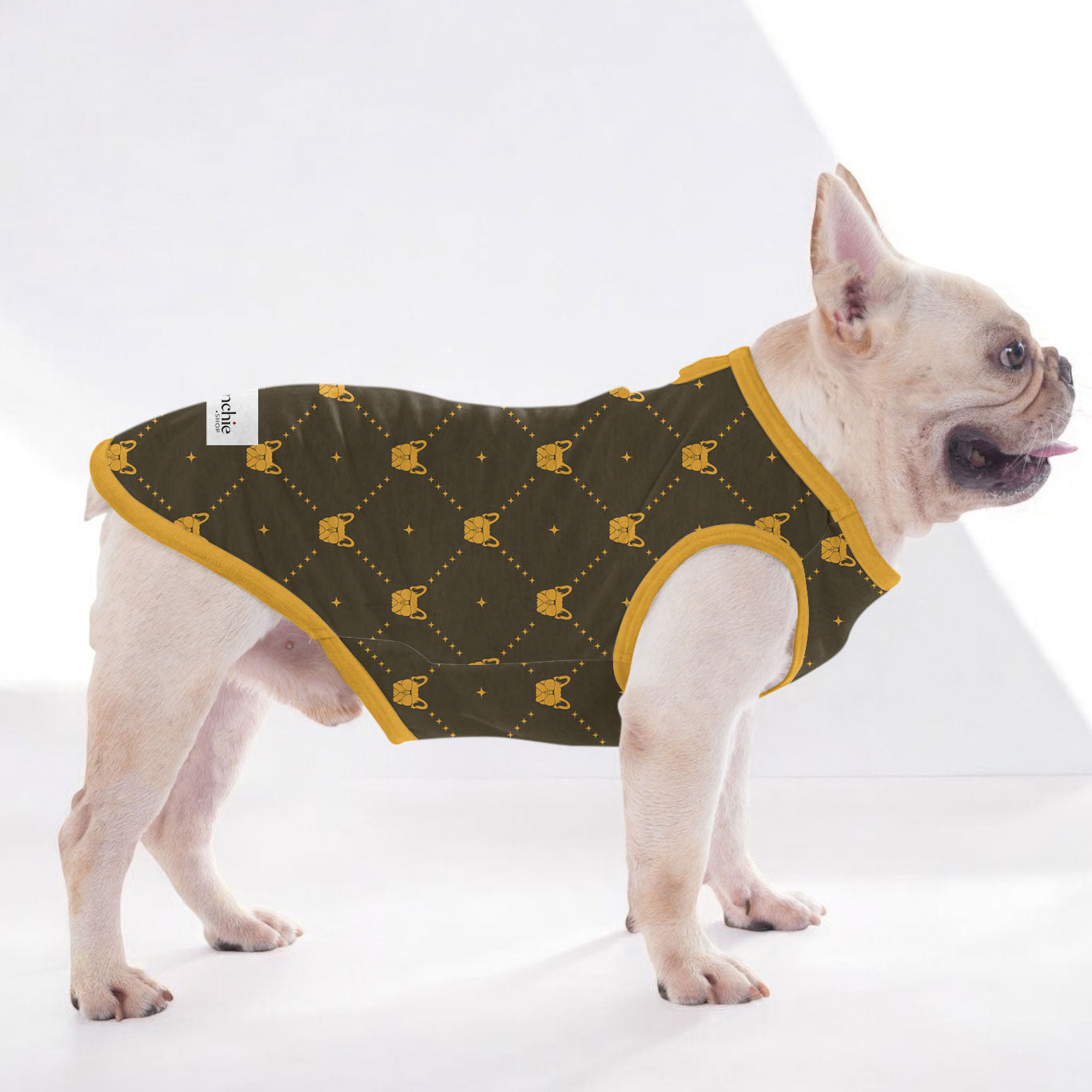Indigo French Bulldog Cotton Tee for Brachycephalic Dogs-fadou