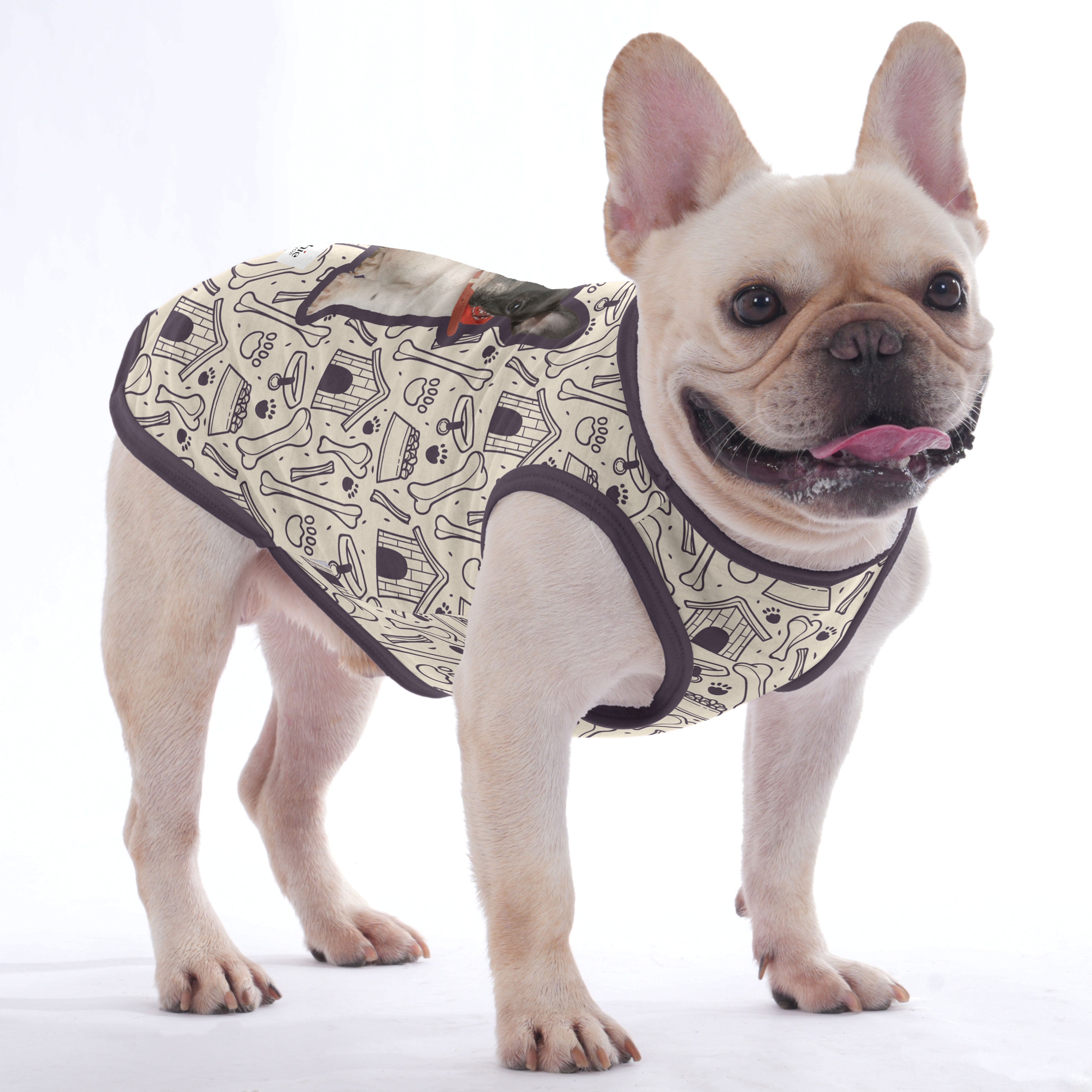 French Bulldog Personalized Cotton Tee for Brachycephalic Dogs-fadou