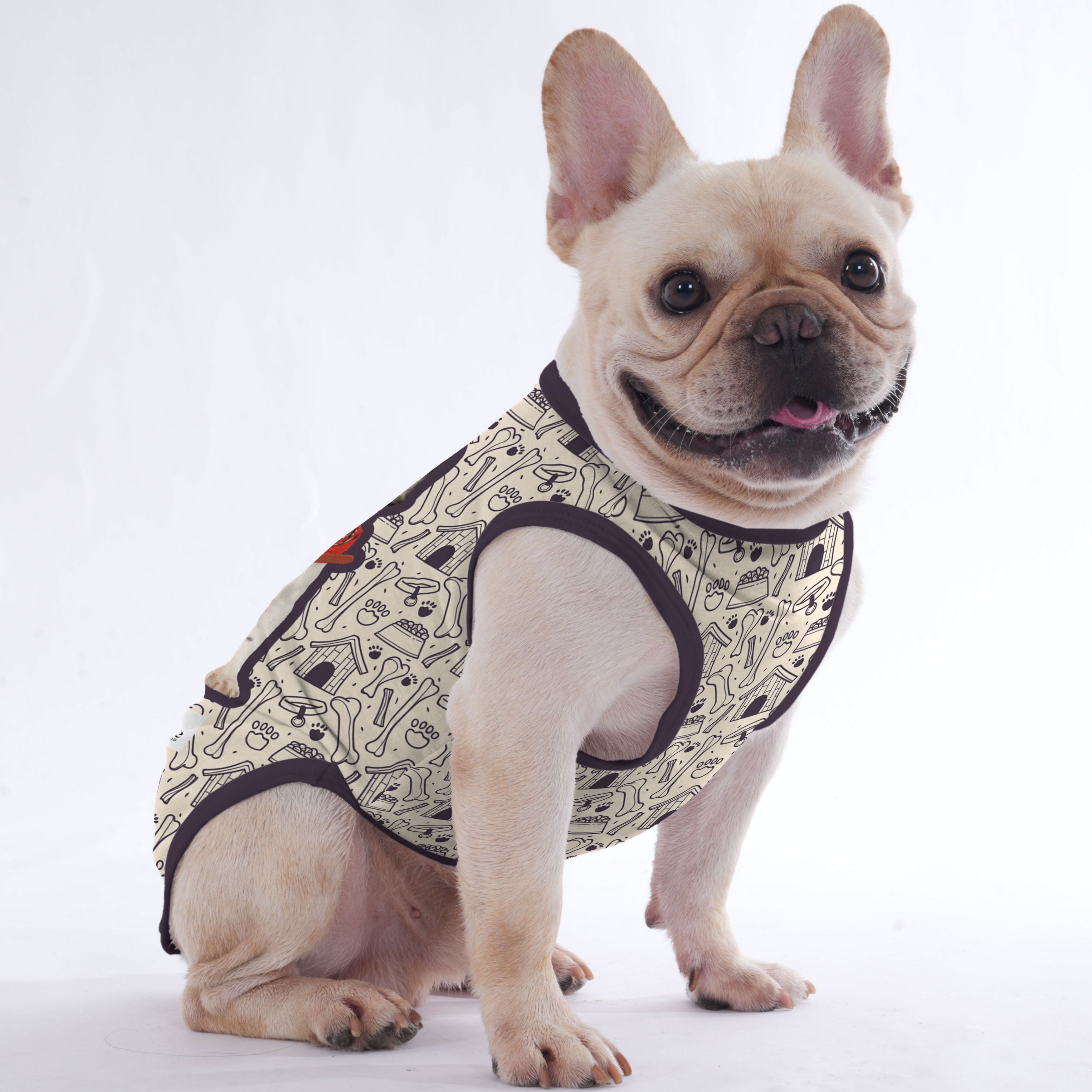 French Bulldog Personalized Cotton Tee for Brachycephalic Dogs-fadou