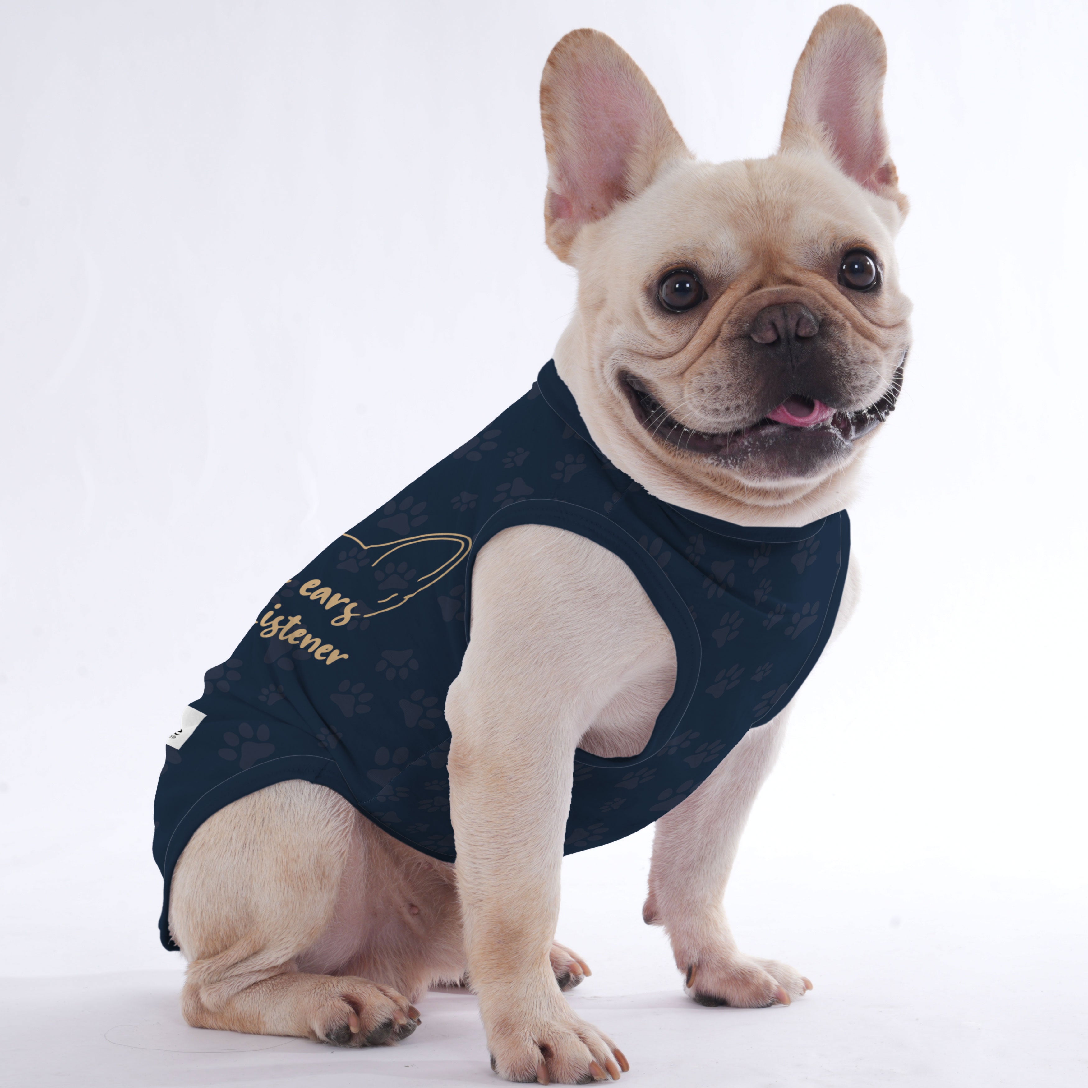 Raven French Bulldog Cotton Tee for Brachycephalic Dogs-fadou