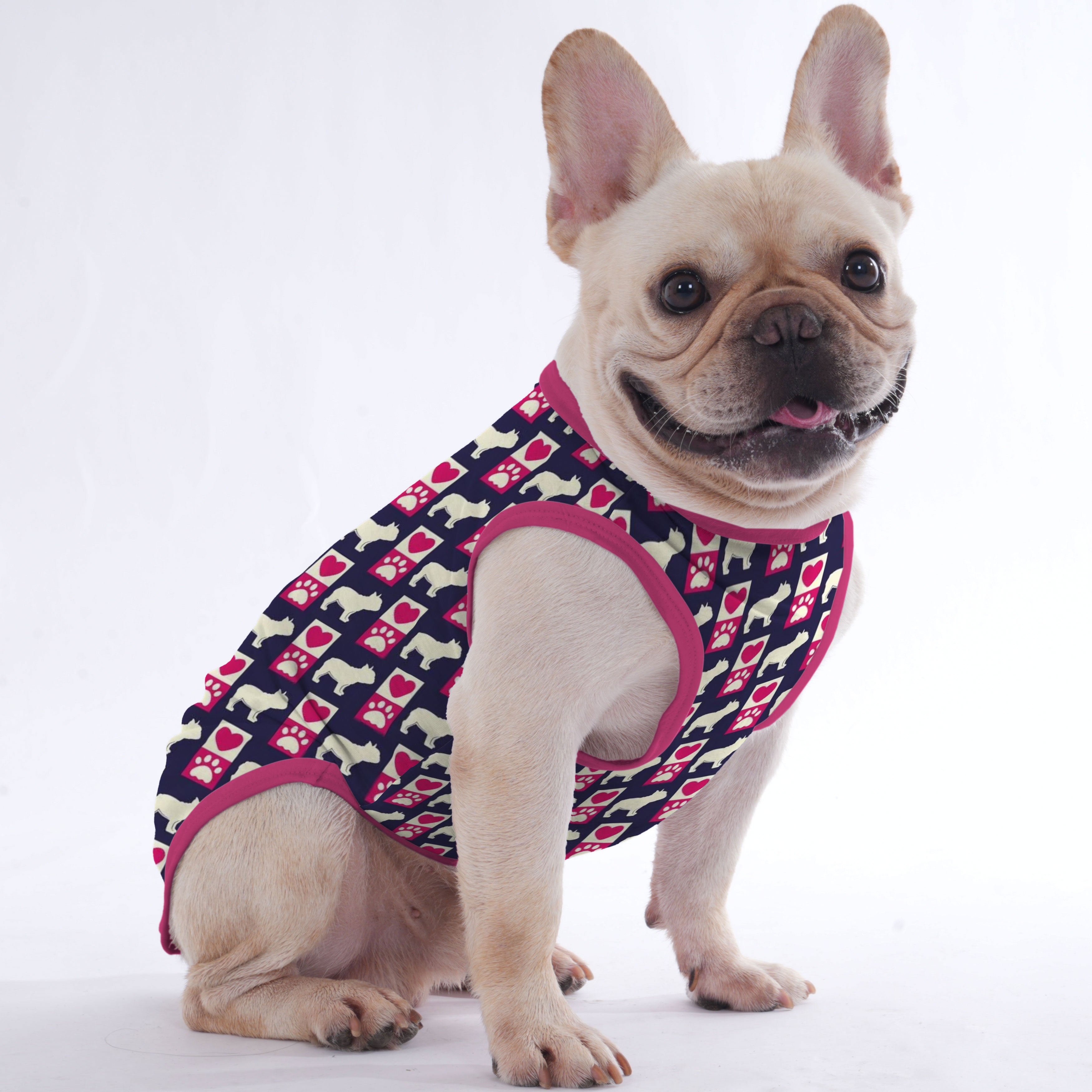 Pink Love - Shirt for Frenchies - Frenchie Shop Original for Pet Culture-fadou
