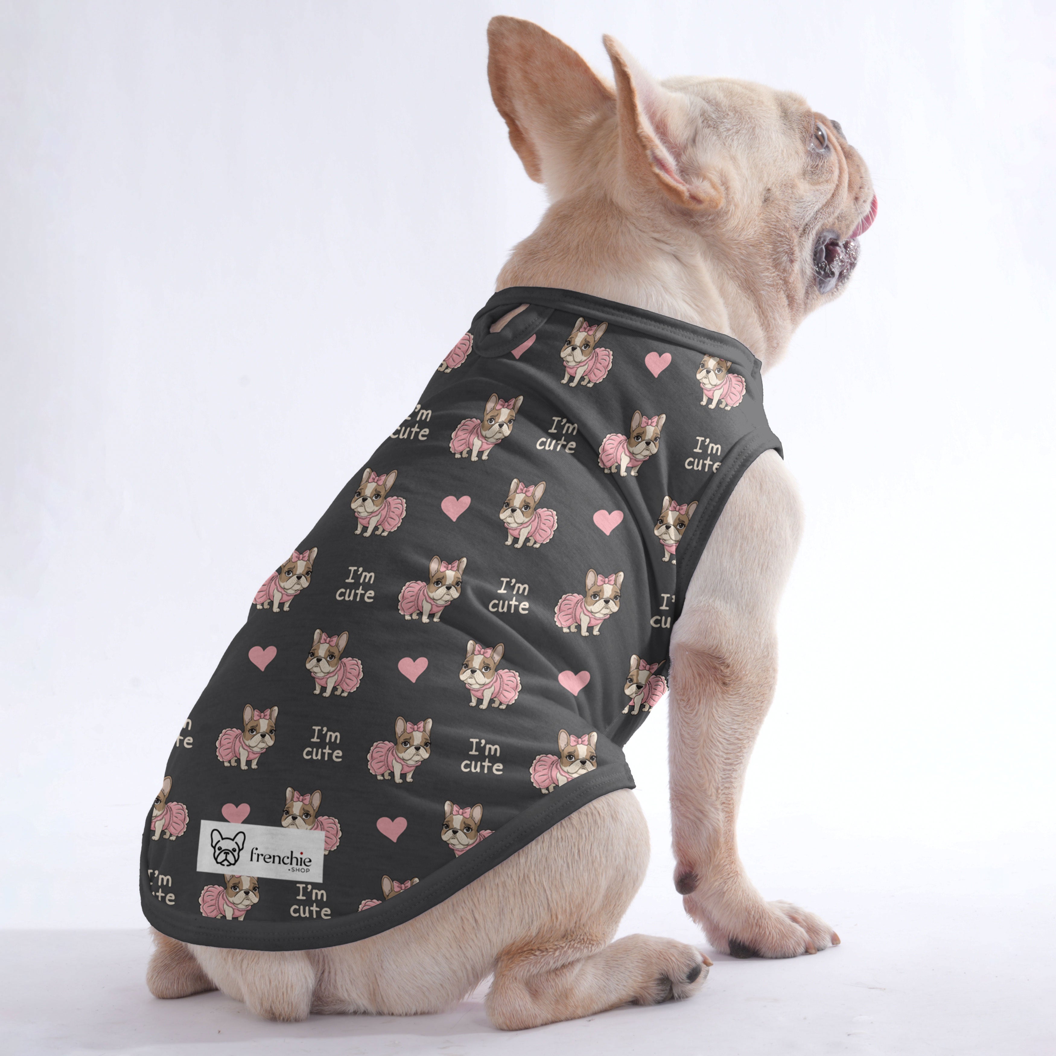 Checkers French Bulldog Pet Top for Brachycephalic Dogs-fadou